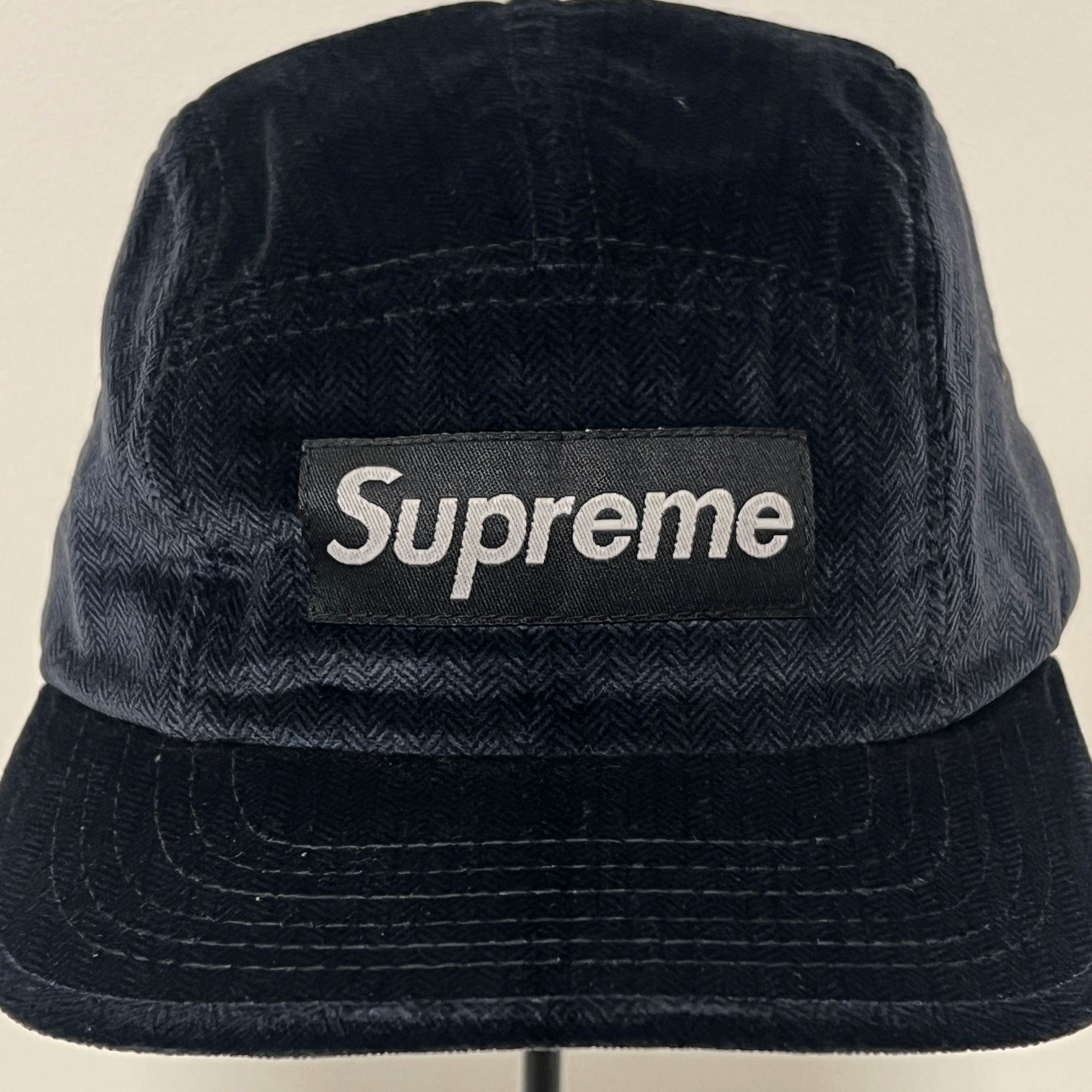 Supreme Supreme 2008 Herringbone Camp Cap Navy Size ONE SIZE - 7 Thumbnail