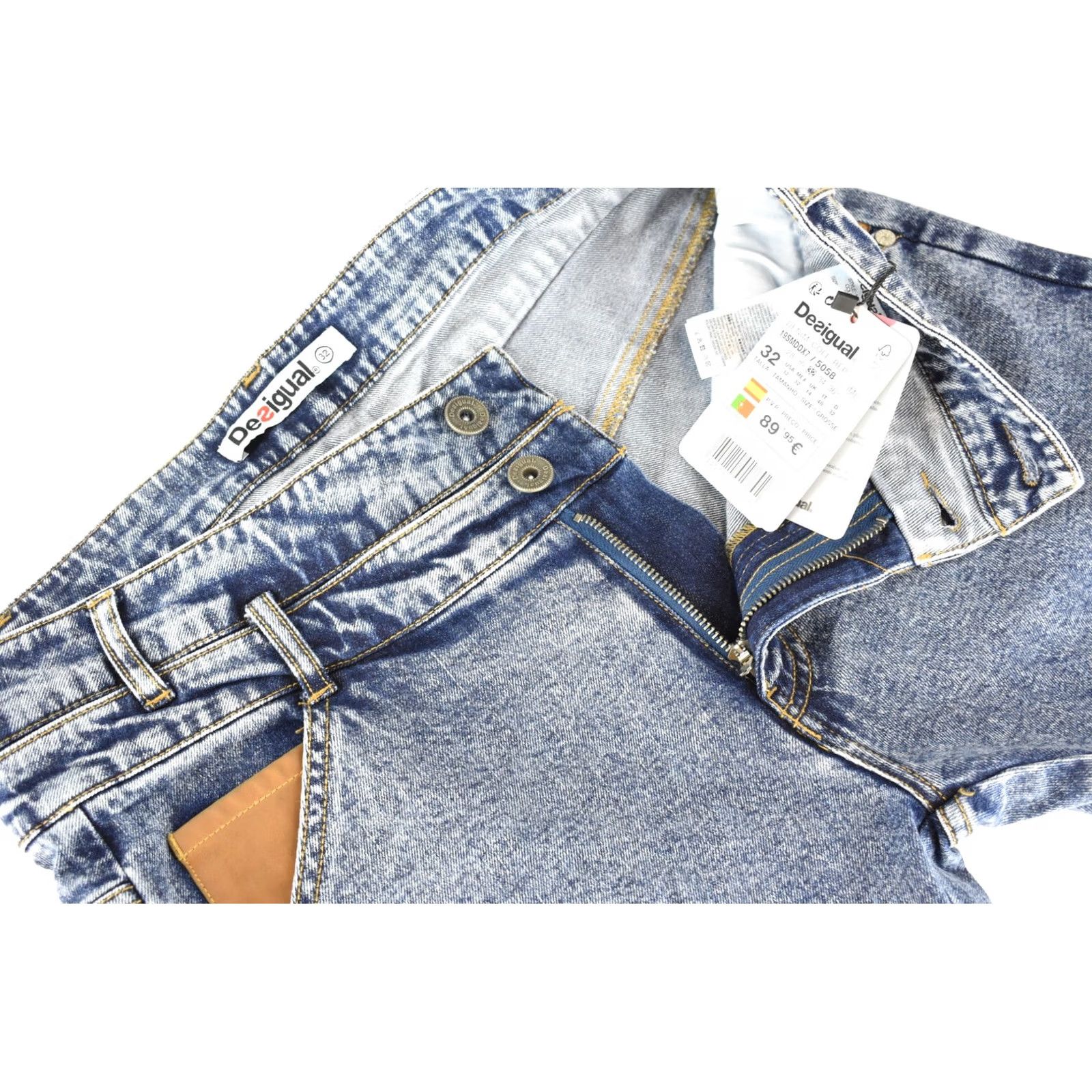 Desigual DESIGUAL Jeans Men W32 Faded Slim Fit Zip Fly Blue Size US 32 / EU 48 - 4 Thumbnail