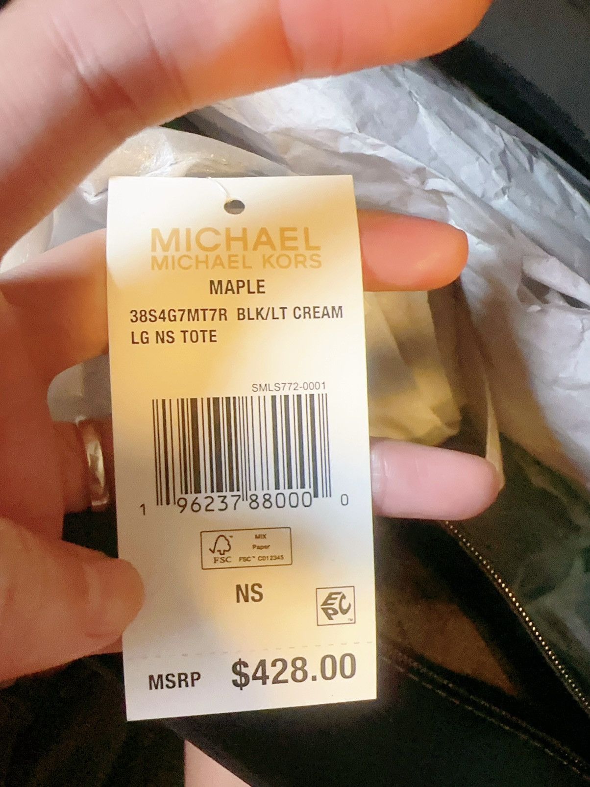 Michael Kors Michael Kors MAPLE Black Light Cream NS Tote Bag Large Size ONE SIZE - 5 Thumbnail