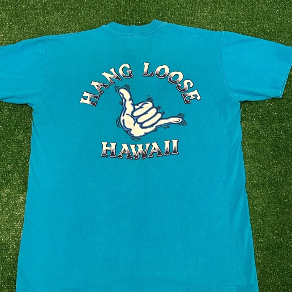 Logo 7 VINTAGE Hang Loose Hawaii Surfer Surf VTG Shirt Mens L Blue 90s 80s Beach Surf 1990s USA Shirts Mens Size US L / EU 52-54 / 3 - 4 Thumbnail