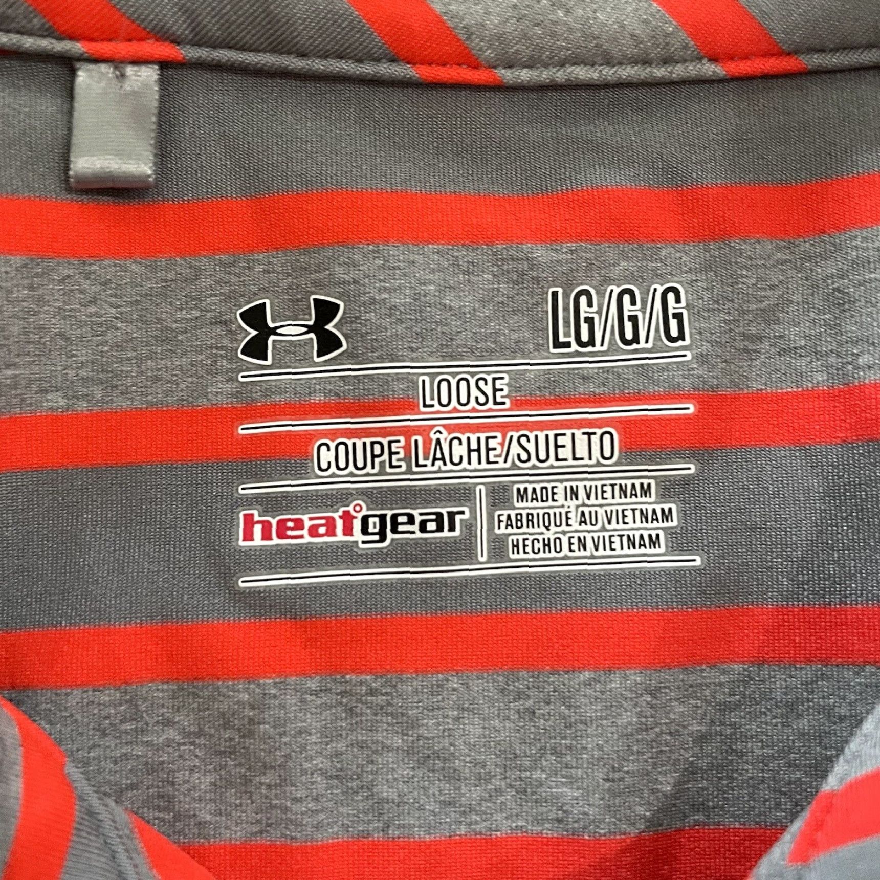 Under Armour Under Armour HeatGear Polo Shirt Mens Size L Striped Orange Athletic Polo Shirt Mens L Size US L / EU 52-54 / 3 - 4 Thumbnail