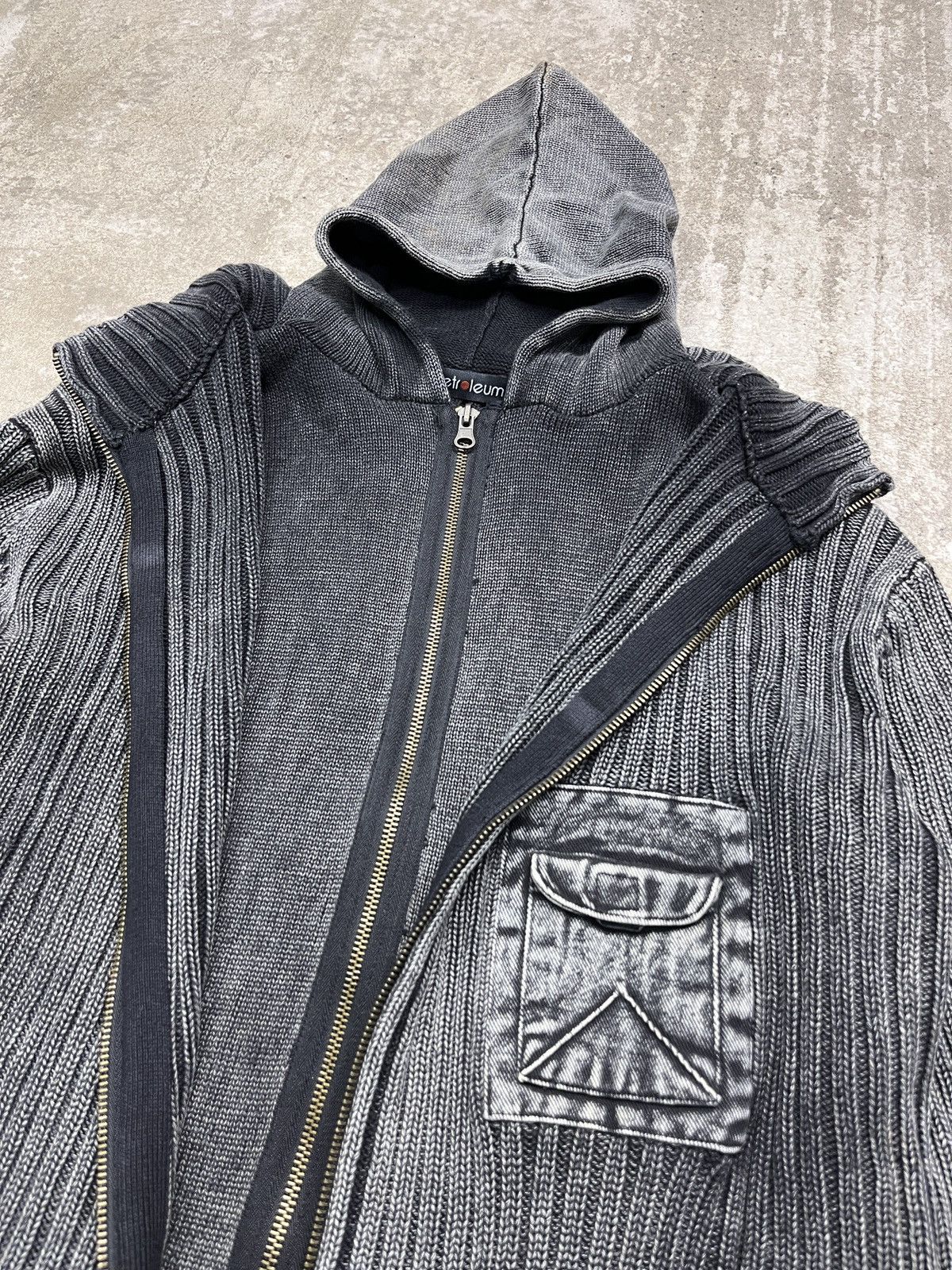 Vintage AVANTGARDE HOODED ZIP KNITTED SWEATER WITH POCKETS - 1358 Size US M / EU 48-50 / 2 - 4 Thumbnail