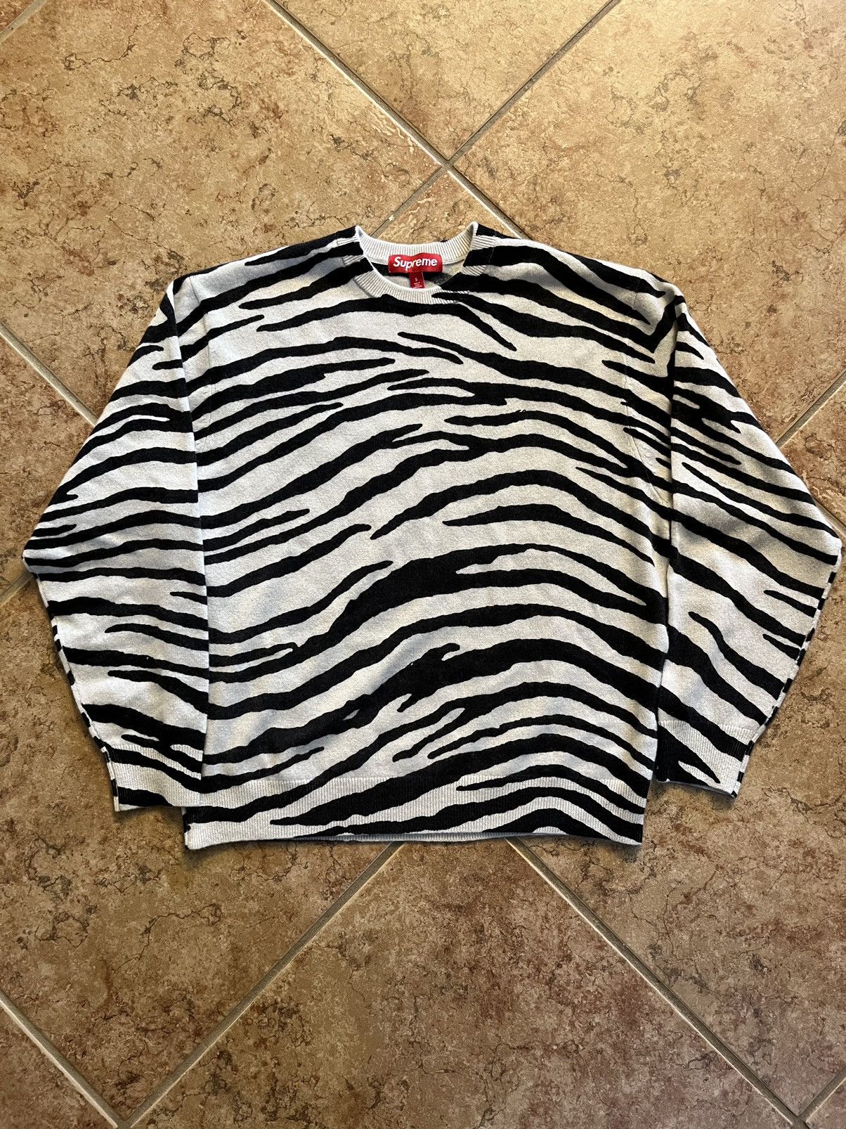 image of Ss24 Supreme Cashmere Sweater in Zebra, Men's (Size Small)