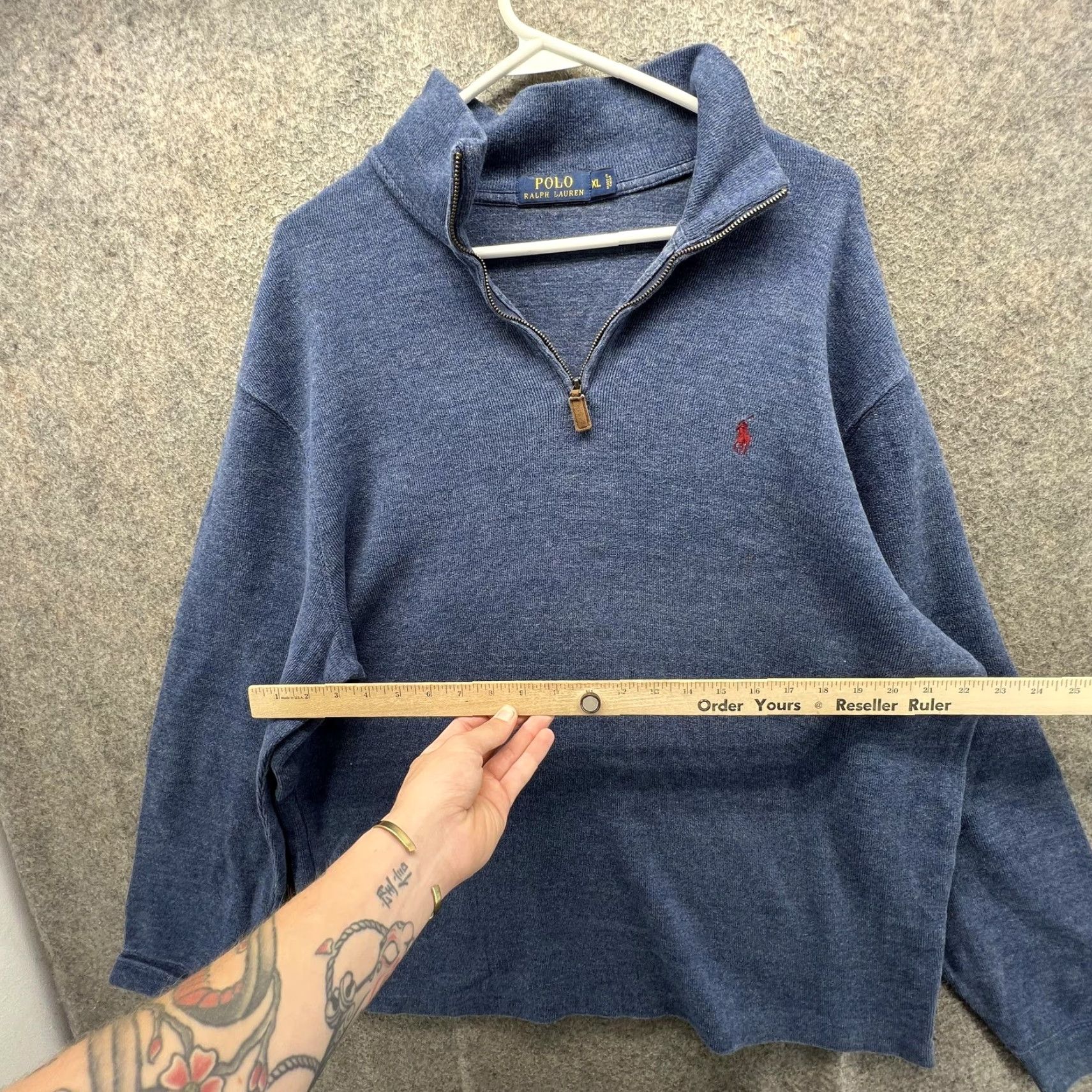 Polo Ralph Lauren Polo Ralph Lauren Sweater Mens XL Blue 1/4 Zip Mock Neck Pullover Pony Size US XL / EU 56 / 4 - 2 Thumbnail