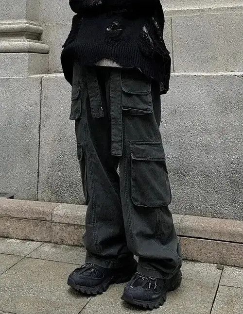 Jean Multi pocket utility grunge cargo pants Size US 34 / EU 50 - 2 Thumbnail