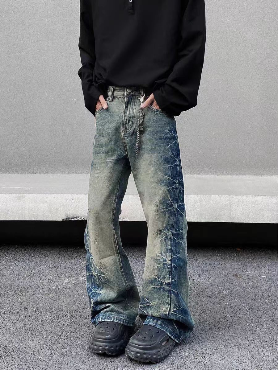 Designer × Jean × Vintage Street vintage washed and distressed baggy jeans Size US 34 / EU 50 - 1 Thumbnail