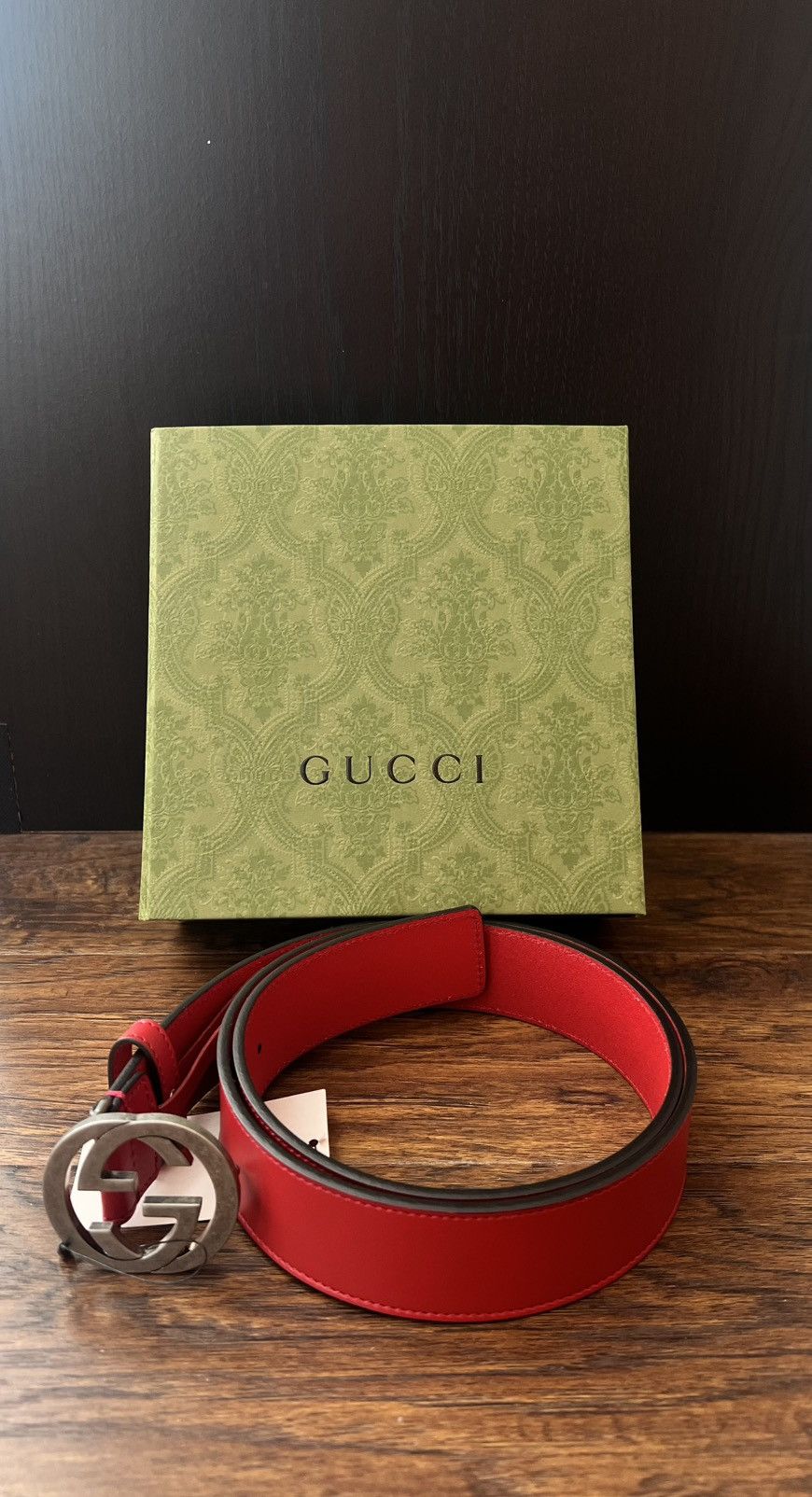 Gucci Red Gucci Belt Size 38 - 1 Thumbnail