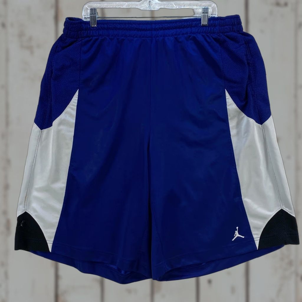 Nike VINTAGE Nike Air Jordan Shorts Jumpman Athletic Blue White Black VTG Mens XXL Short Size US 39 - 1 Thumbnail