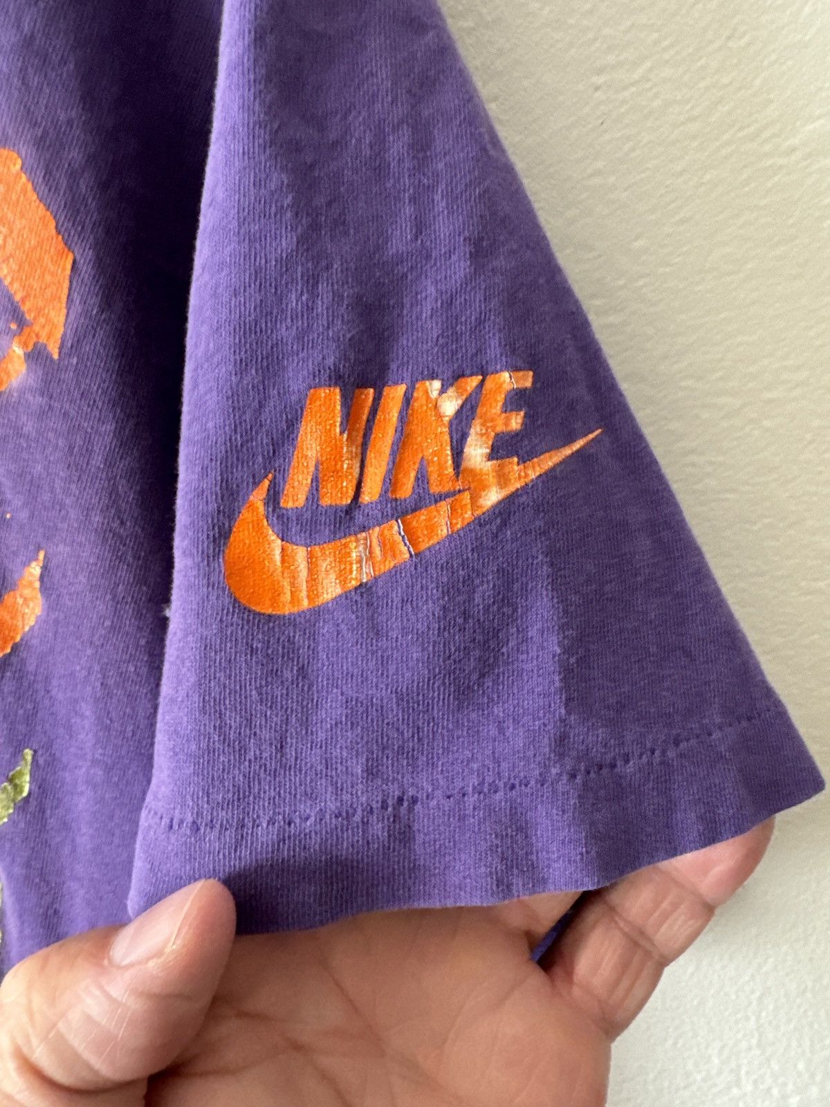 Nike × Vintage Vintage 90s Nike Flight T Shirt Size XL Purple Made In USA Size US XL / EU 56 / 4 - 5 Thumbnail