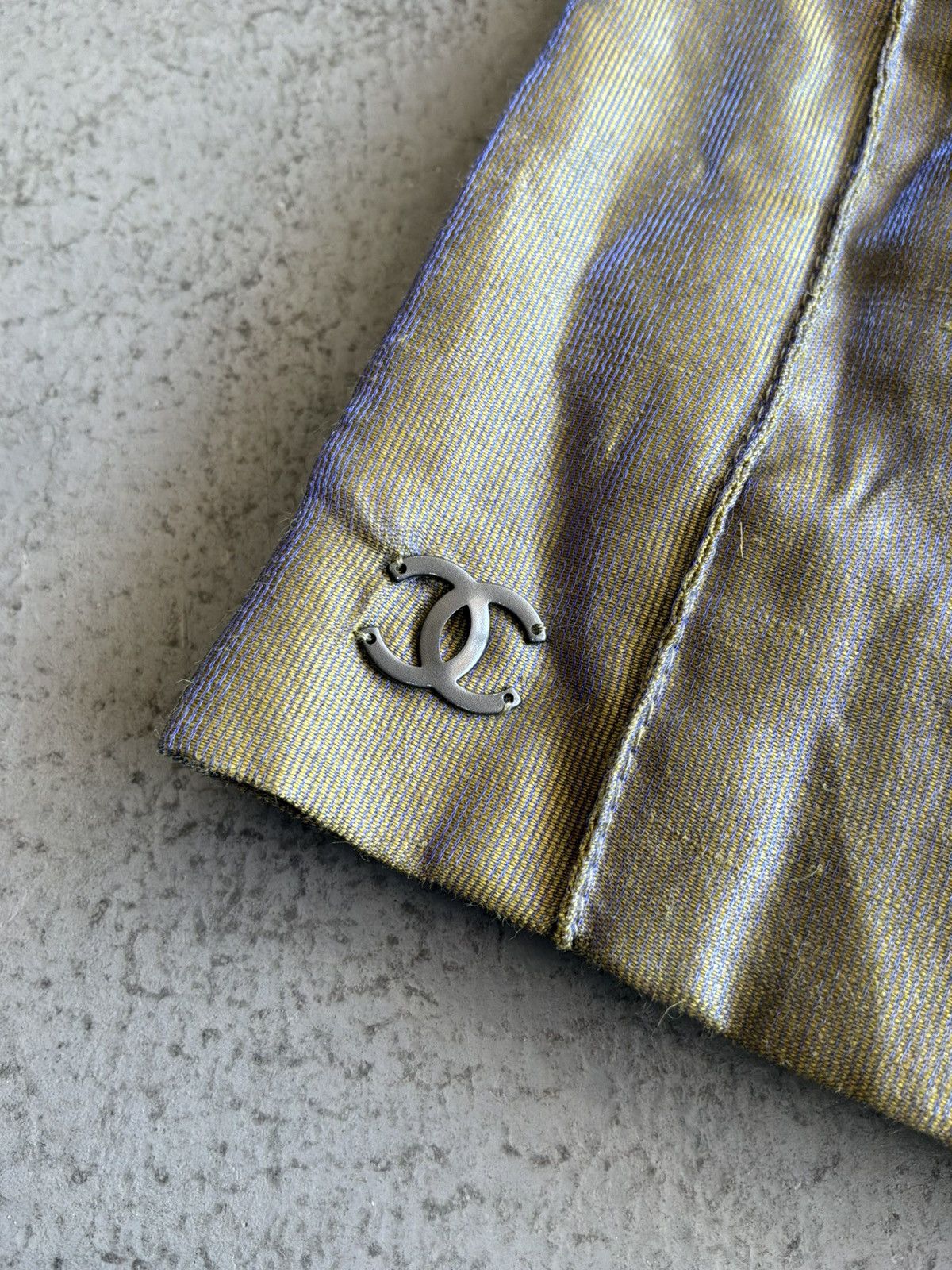 Chanel 1999 Chanel - Metallic Gold Silk Nylon Blazer Size M / US 6-8 / IT 42-44 - 9 Thumbnail