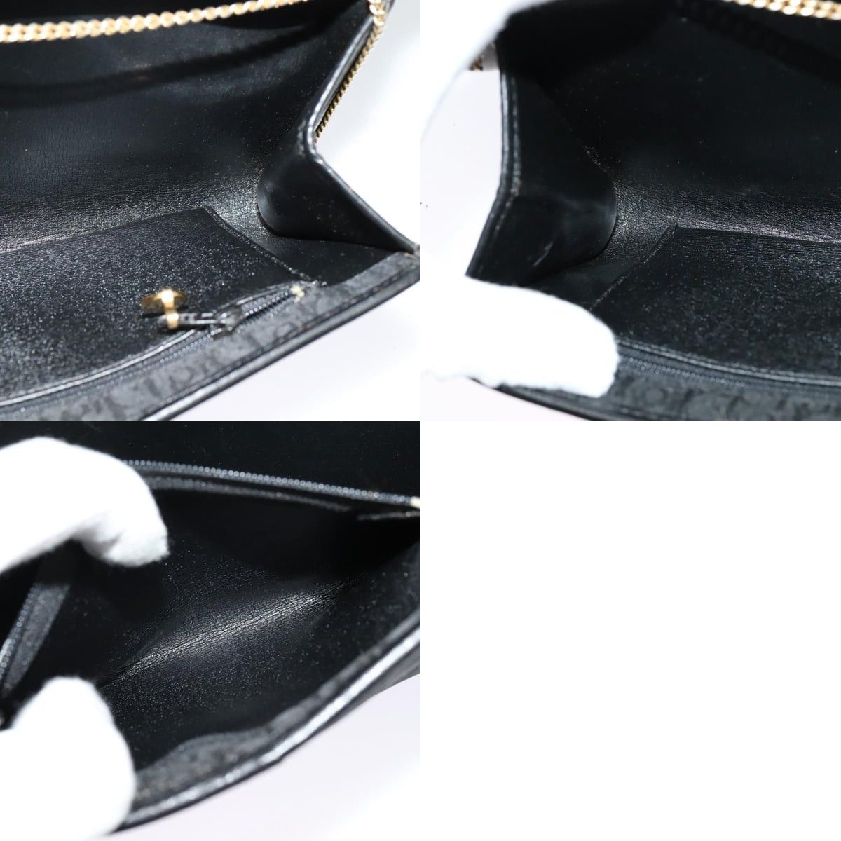 Dior DIOR Trotter Canvas Chain Shoulder Bag Black Gold Size ONE SIZE - 12 Thumbnail