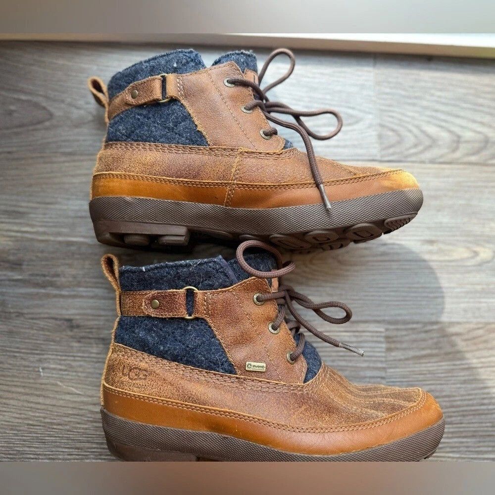 Ugg UGG Waterproof Leather Duck Boots Herringbone Brown size 8 Size US 8 / IT 38 - 4 Thumbnail