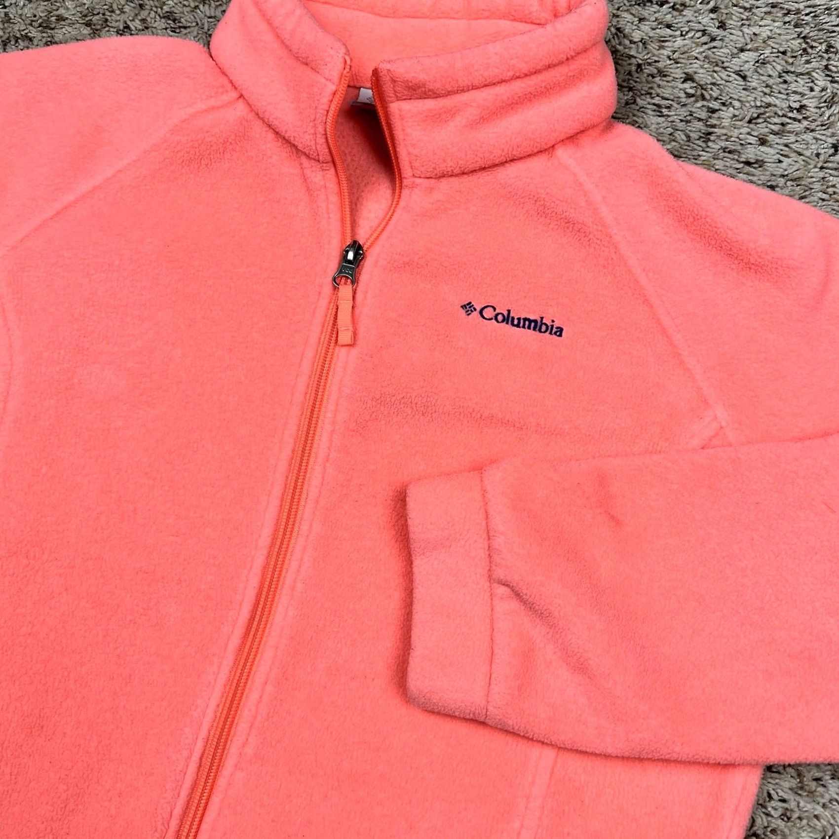 Logo 7 Columbia Full Zip Hoodie Jacket Womens Small Pink Embroidered Logo Pockets Warm Fleece Outdoor Style Size S / US 4 / IT 40 - 4 Thumbnail