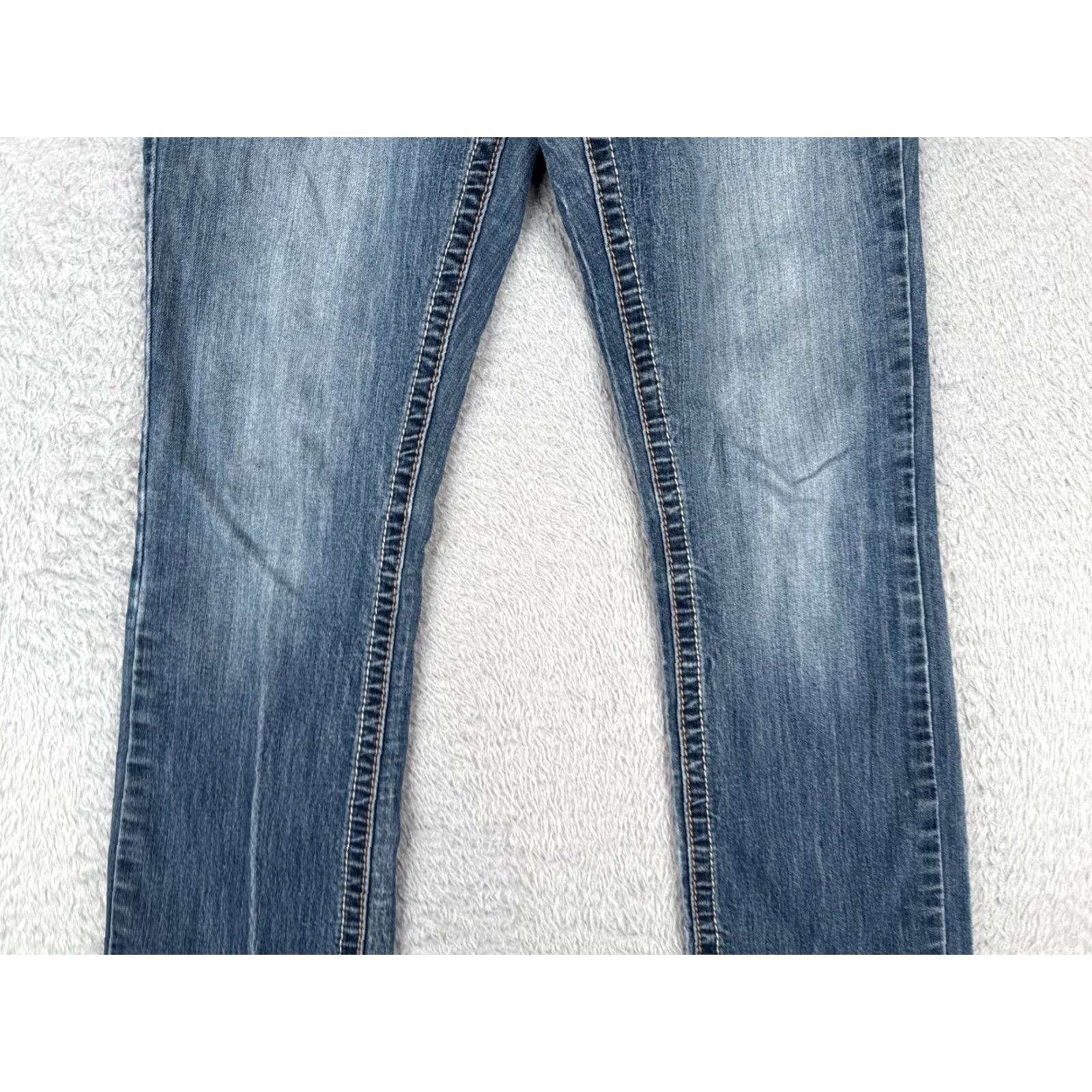 Vintage Maurines Women's Jeans 3 Regular Fit Bootcut Low Rise Denim Stretch Blue Cotton 29x29 Size 26" / US 2 / IT 38 - 3 Thumbnail