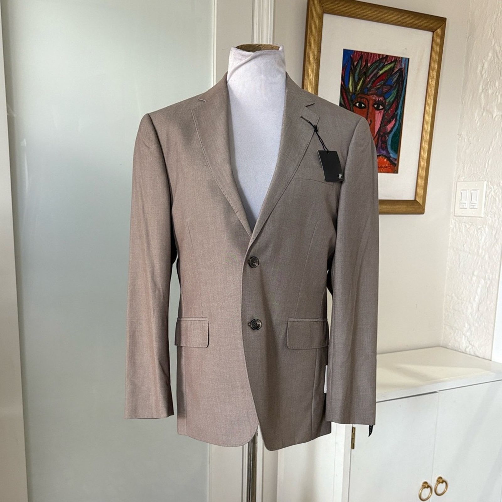 J Ferrar NWT- J. Ferrar- Ultra Comfort Stretch Classic Fit Suit- Tan Size 36S - 2 Thumbnail