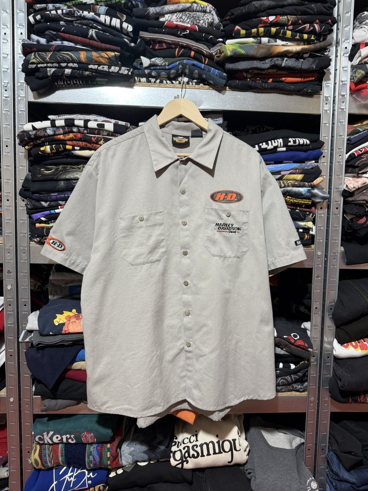 Harley Davidson Vintage 00s Harley Davidson Racing Button Short Sleeve Shirt Size US XXL / EU 58 / 5 - 1 Thumbnail