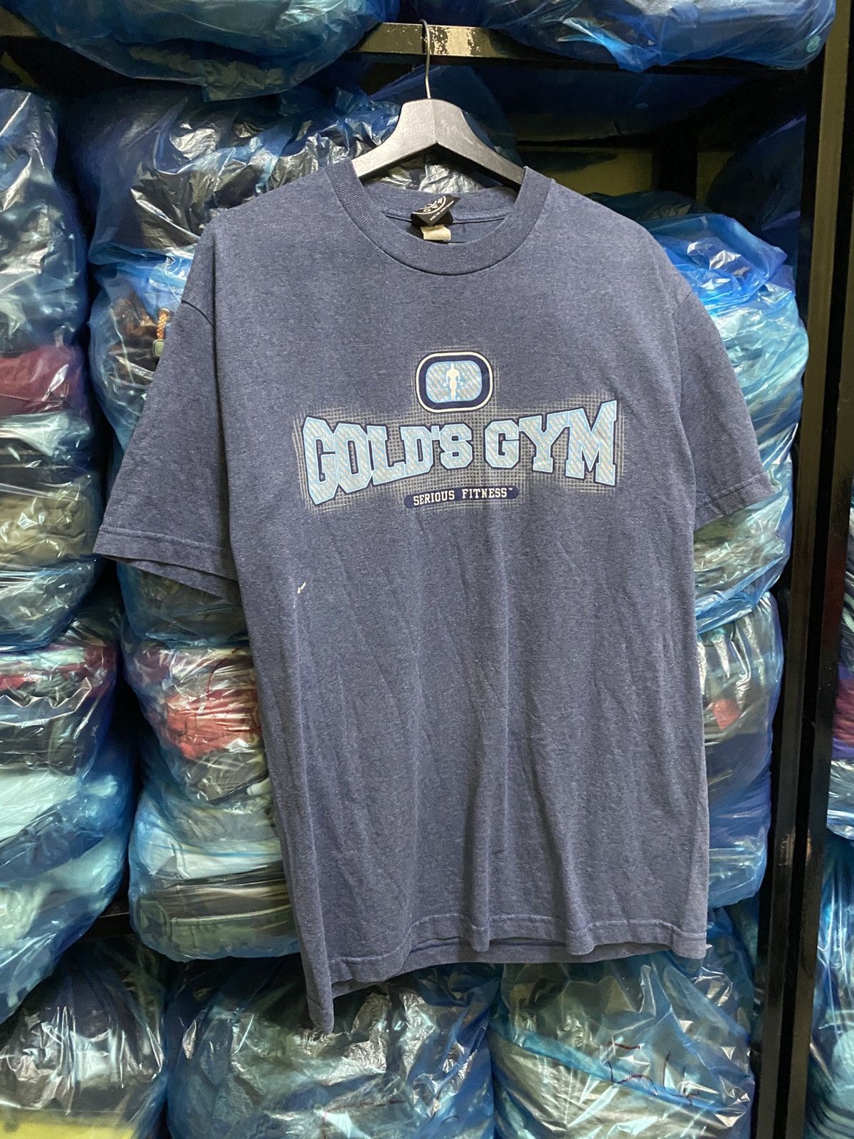 Vintage Vintage 2000s Gold’s Gym “Serious Fitness” Blue Graphic Size US M / EU 48-50 / 2 - 5 Thumbnail