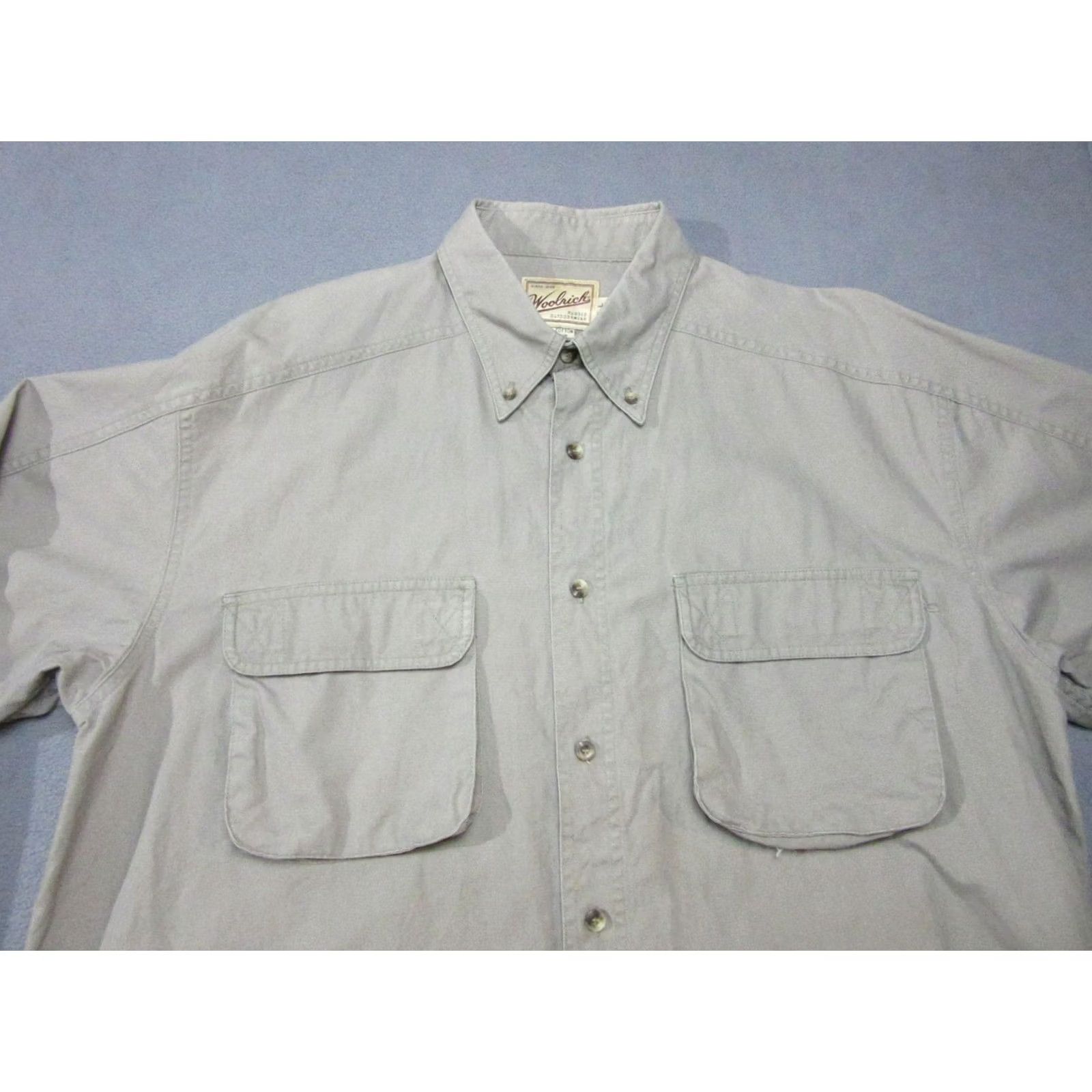 Vintage VINTAGE Woolrich Shirt Mens Large Beige Khaki Outdoor Pockets 90s Cargo Utility Hunt Size US L / EU 52-54 / 3 - 2 Thumbnail