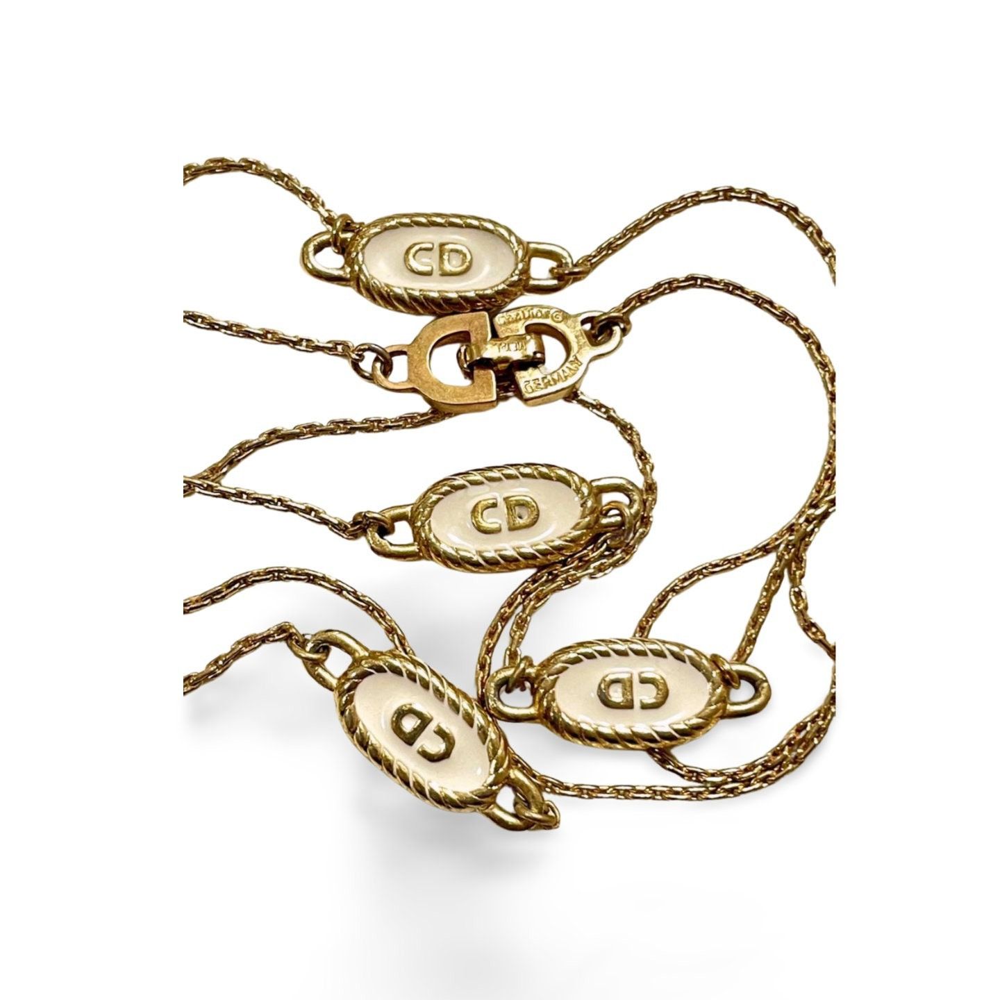 Dior Vintage Christian Dior skinny golden chain necklace Size ONE SIZE - 4 Thumbnail