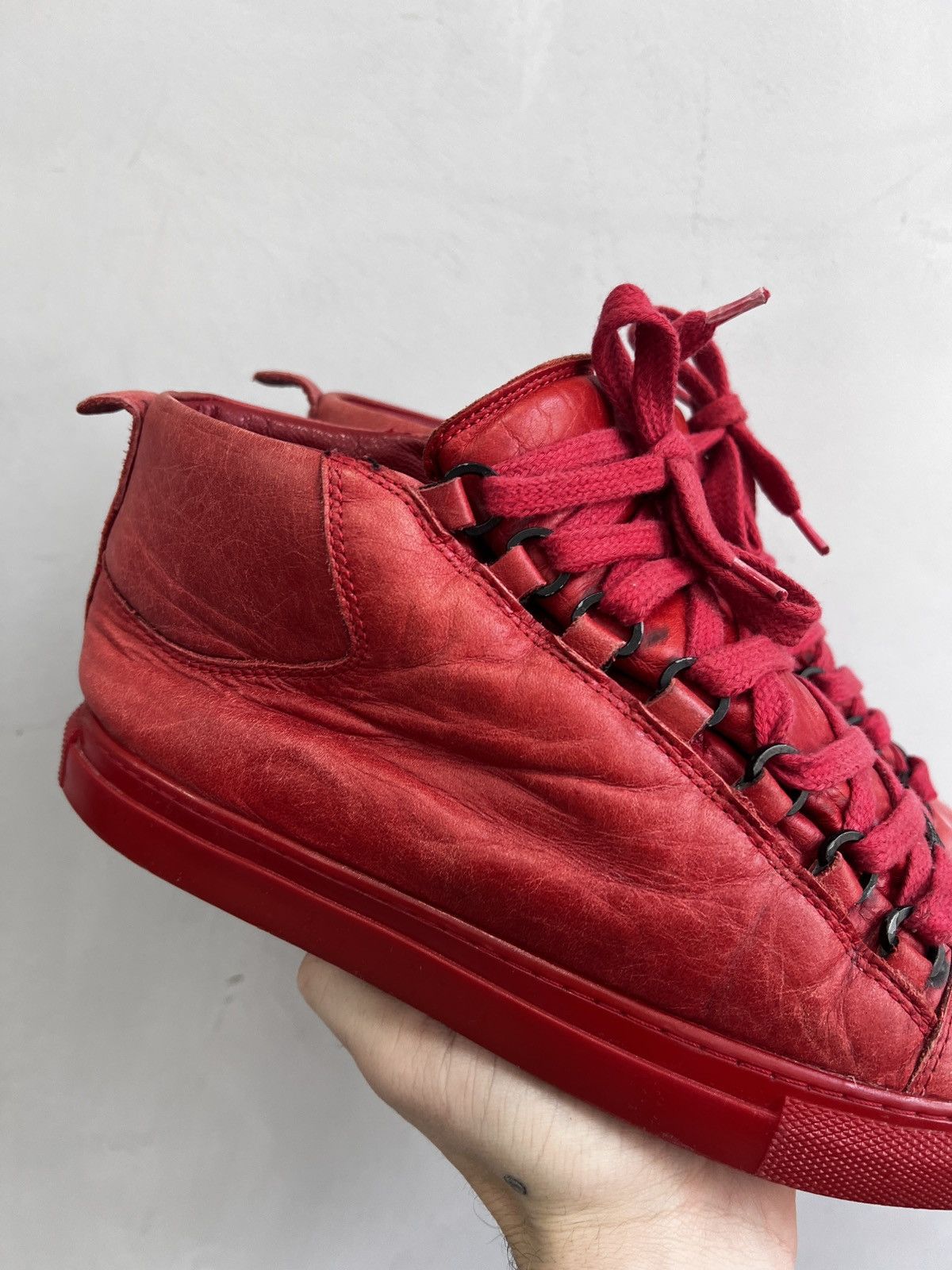 Designer × Vintage Vintage FADED BALENCIAGA STYLE LEATHER BOOTS SHOES Size US 9 / IT 39 - 2 Thumbnail