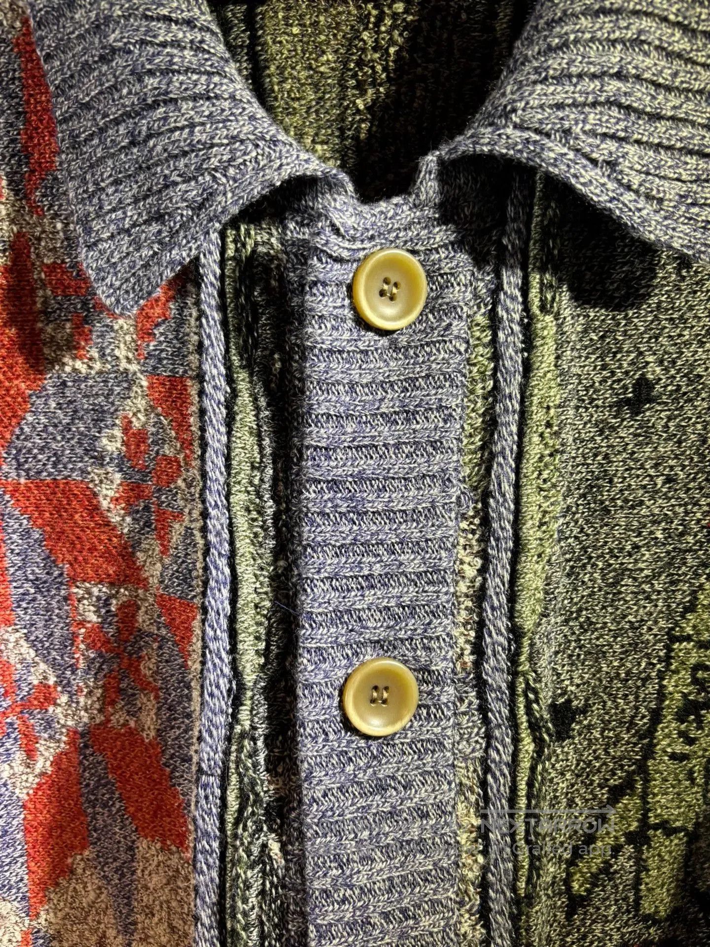 khujo Oversized Khaki Special Pattern Sweater. Size US M / EU 48-50 / 2 - 4 Thumbnail