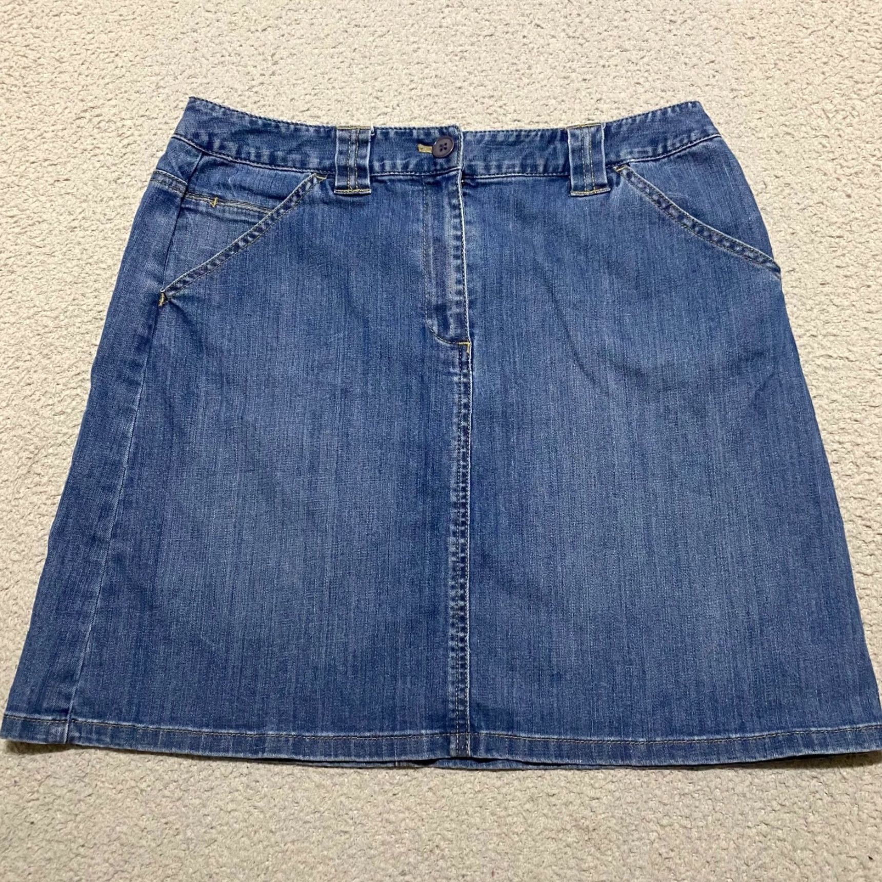 Talbots Talbots Skirt Blue Denim Medium Wash Pockets Petites 10P Straight Pencil Womens XS? Size 32" / US 10 / IT 46 - 2 Thumbnail