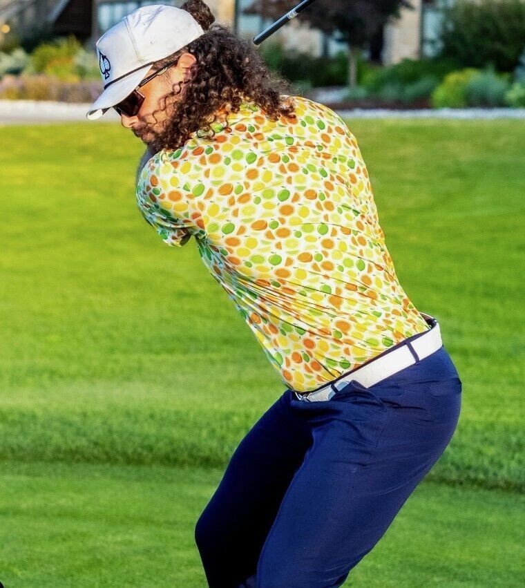Other Pins & Aces Summer Lemons Polo Golf Top ( XL ) Size US XL / EU 56 / 4 - 1 Thumbnail
