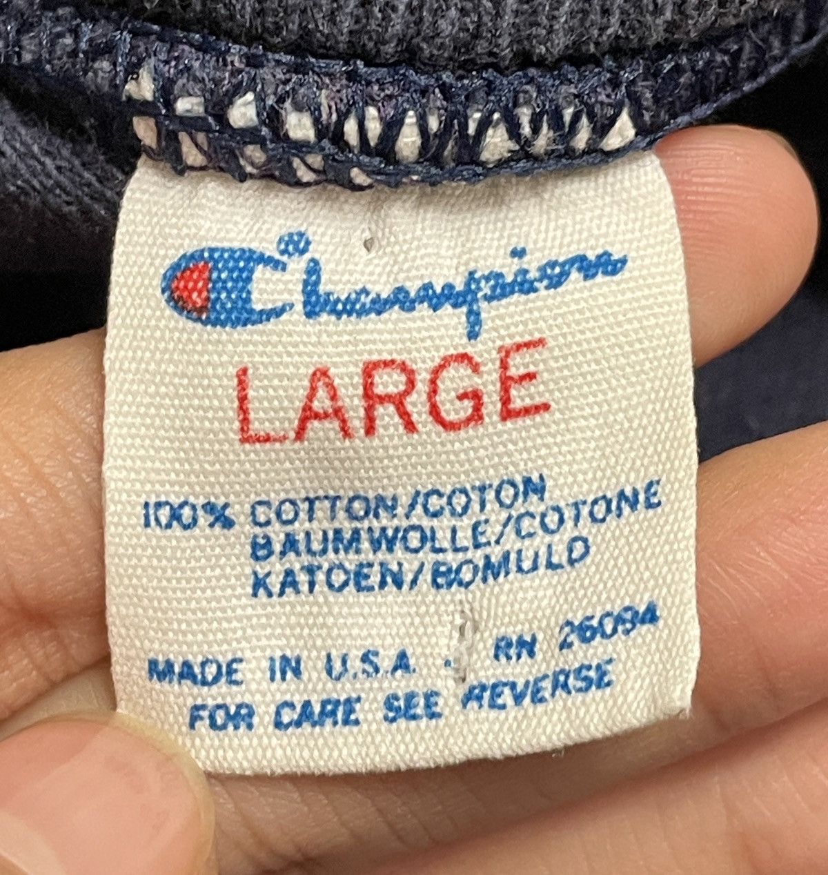 Champion × Vintage Vintage Brand Champion Blue Bar T-shirt 1970s Size US L / EU 52-54 / 3 - 9 Thumbnail