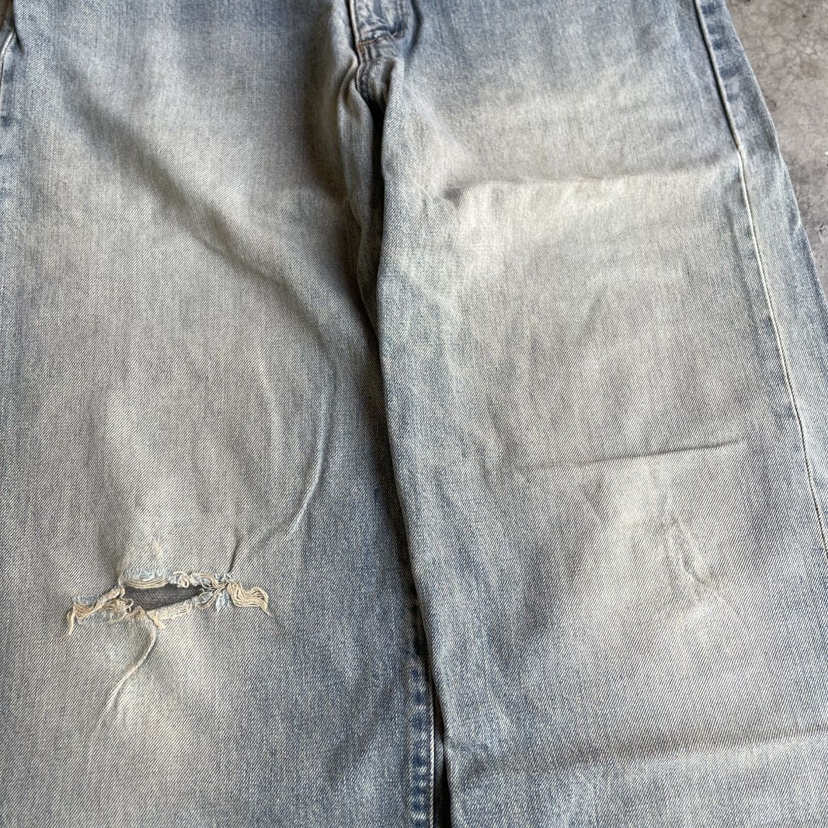 Wrangler 🔥Vintage 80s Wrangler Stoned Washed Ripped Distress Jeans Size US 32 / EU 48 - 8 Thumbnail