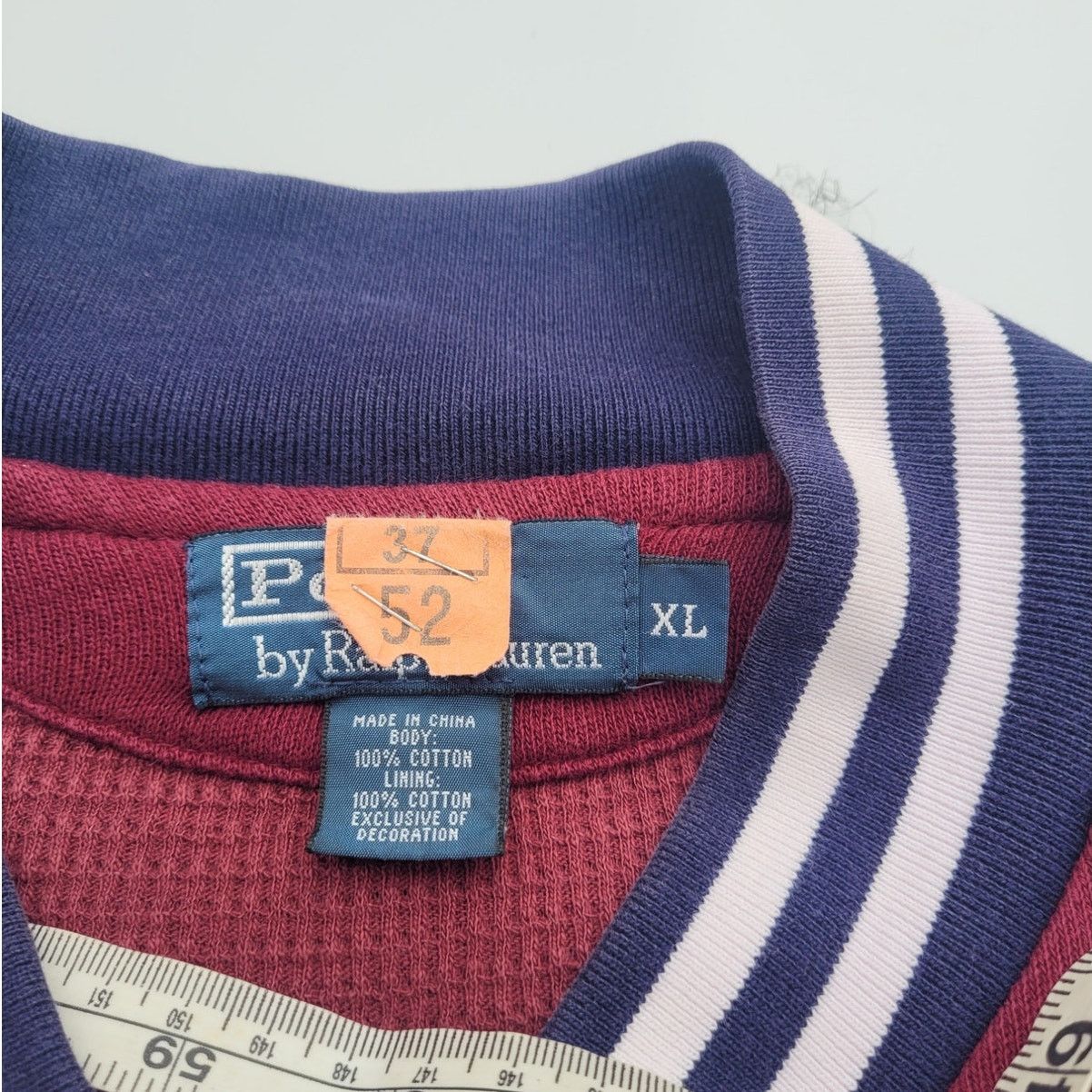 Polo Ralph Lauren × Rugby Ralph Lauren × Vintage Vintage Polo Letterman Jacket waffle Thermal Lined Bomber Size US XL / EU 56 / 4 - 6 Thumbnail