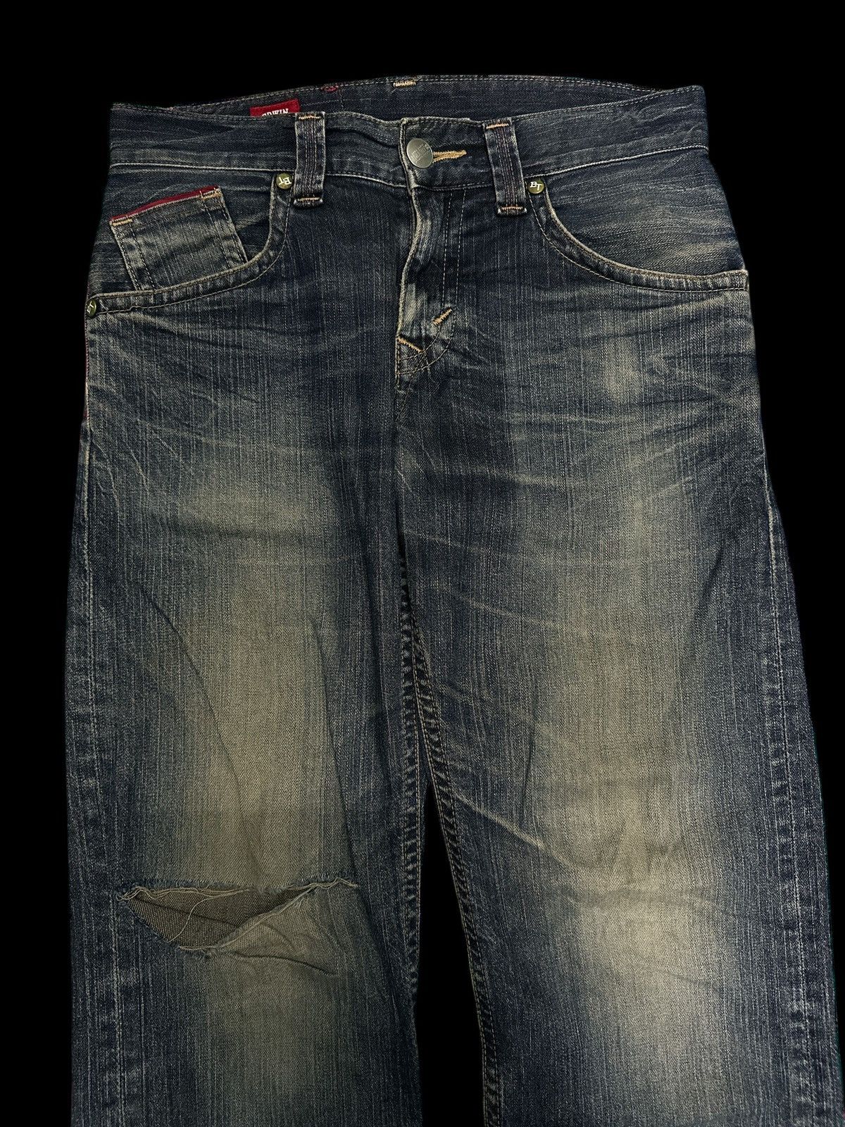 If Six Was Nine Distress Denim Edwin Vintage Blue Trip 💥 Size US 32 / EU 48 - 3 Thumbnail