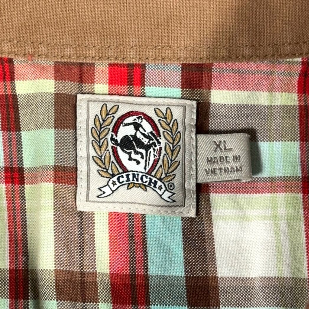Vintage Cinch Shirt Adult EXTRA LARGE Brown Plaid Western Cowboy Rodeo Workwear Outdoor Size US XL / EU 56 / 4 - 4 Thumbnail