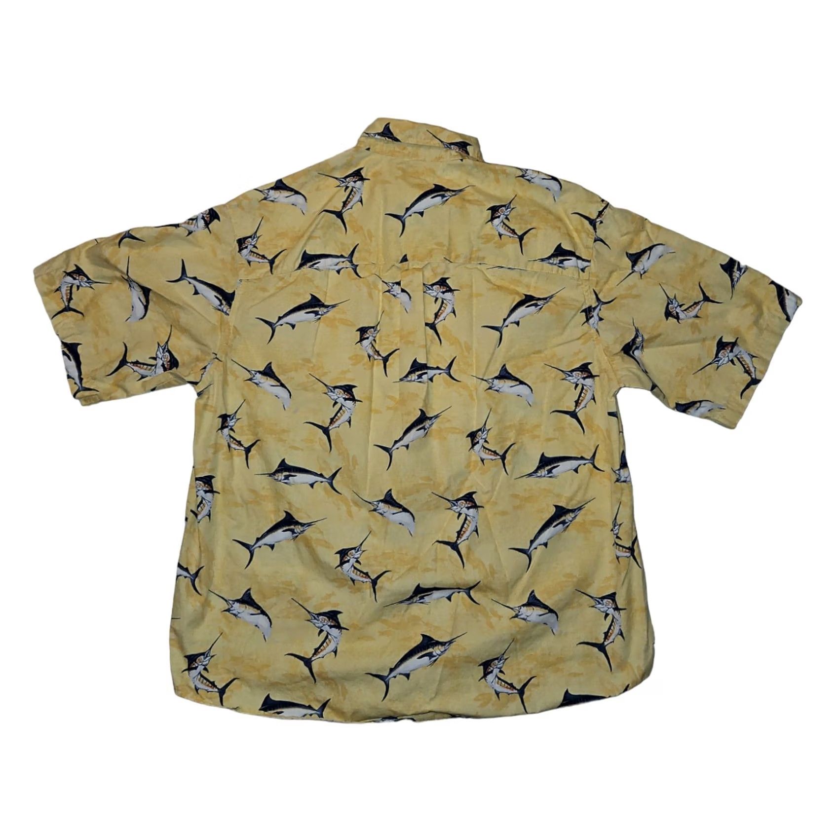 Vintage Columbia Yellow Marlins Fishing Vacation Button Down Short Sleeve Men's XL Size US 36 / EU 52 - 6 Thumbnail