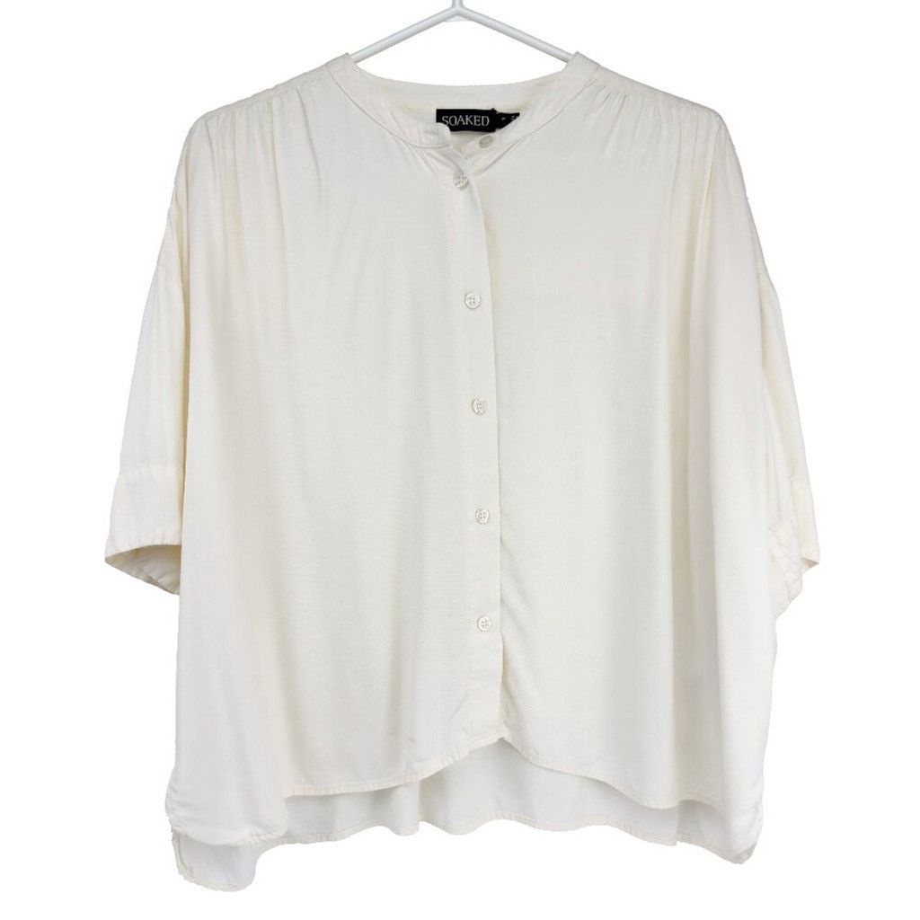 Other SOAKED IN LUXURY Cattie Butter Yellow Cream Button Blouse M Size M / US 6-8 / IT 42-44 - 2 Thumbnail
