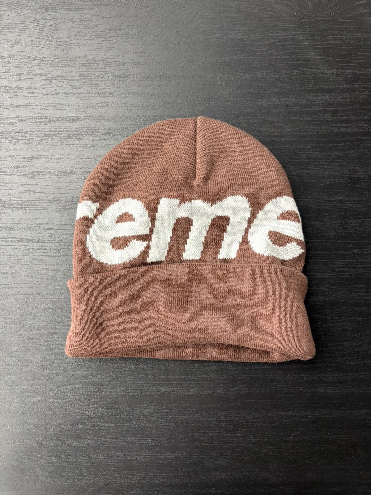 Supreme Supreme Big Logo Beanie Brown (FW25) Size ONE SIZE - 2 Thumbnail