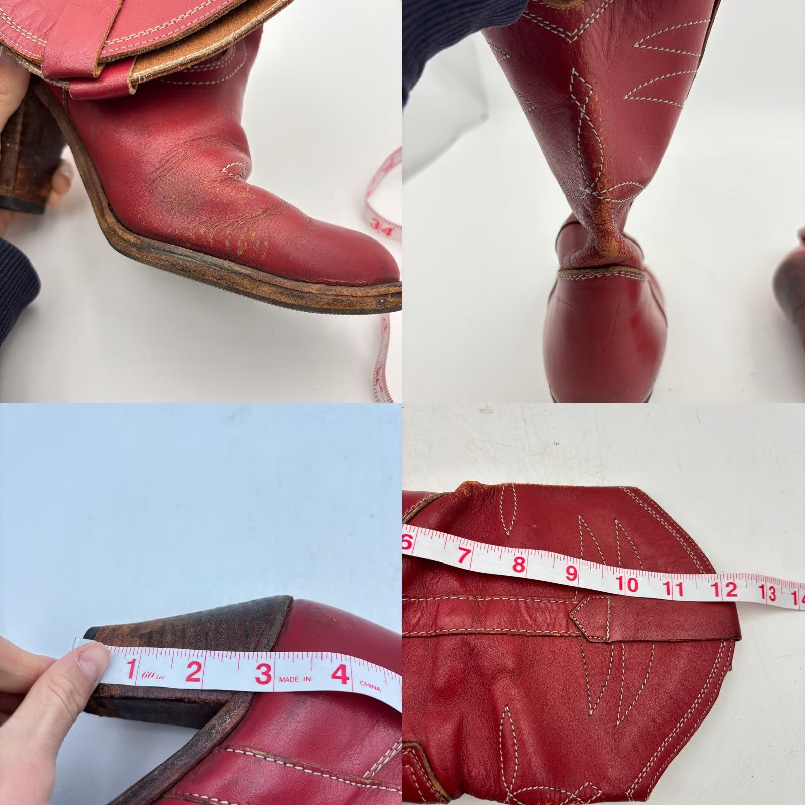 Vintage VINTAGE Women's 8 Red Western Boots Bootie Heeled Cowboy Size US 8 / IT 38 - 9 Thumbnail