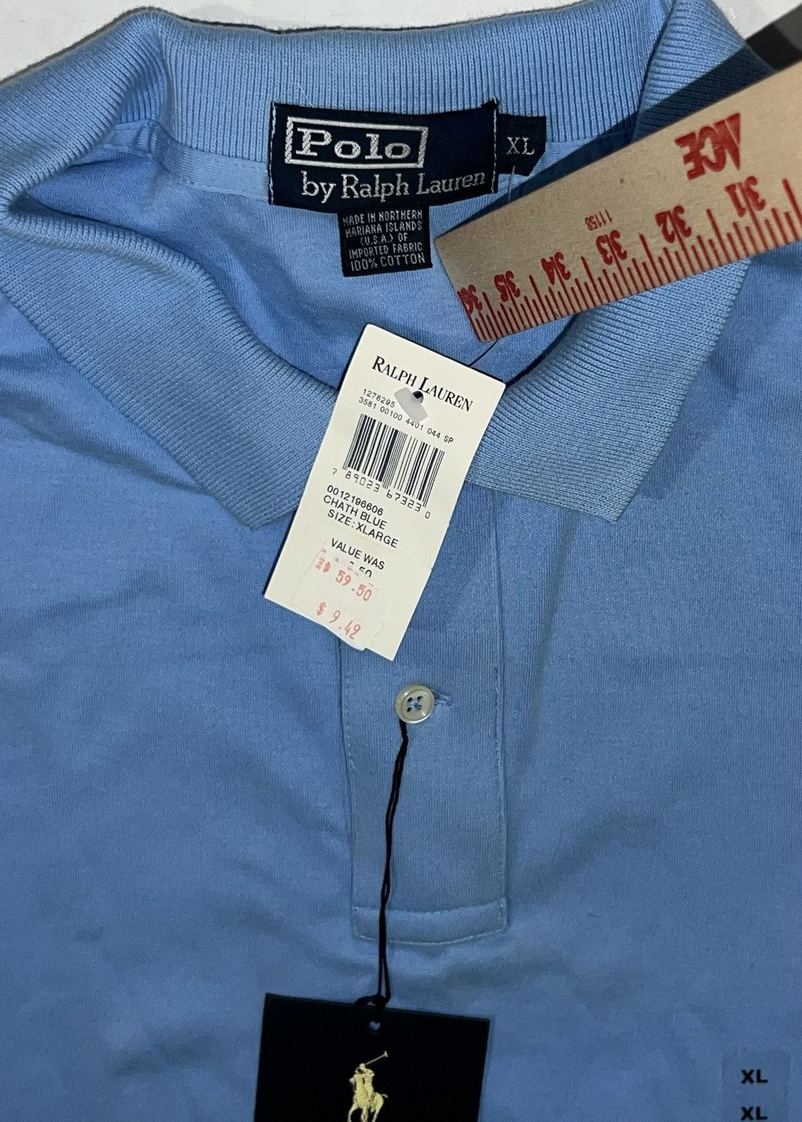Polo Ralph Lauren Vintage 90s Polo Ralph Lauren Classic Polo Shirt Light Blue Size US XL / EU 56 / 4 - 3 Thumbnail