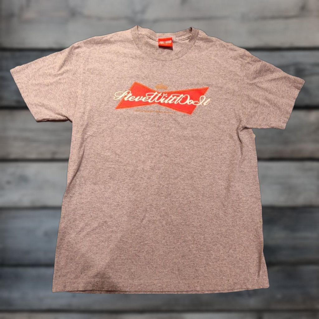 Budweiser Full Send Budweiser Shirt Mens Large Gray Graphic Tee Steve Will Do It Size US L / EU 52-54 / 3 - 1 Thumbnail