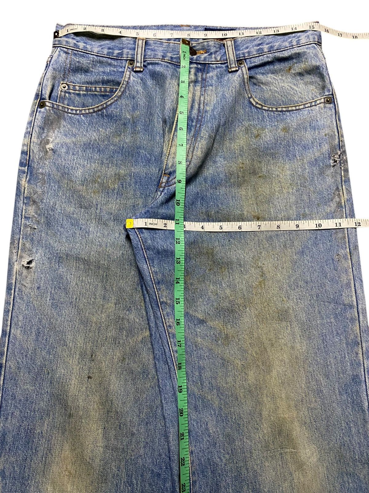 Valentino Vtg Mario Valentino Dirty Mud Wash Distressed Loose Jeans Size US 31 - 16 Thumbnail