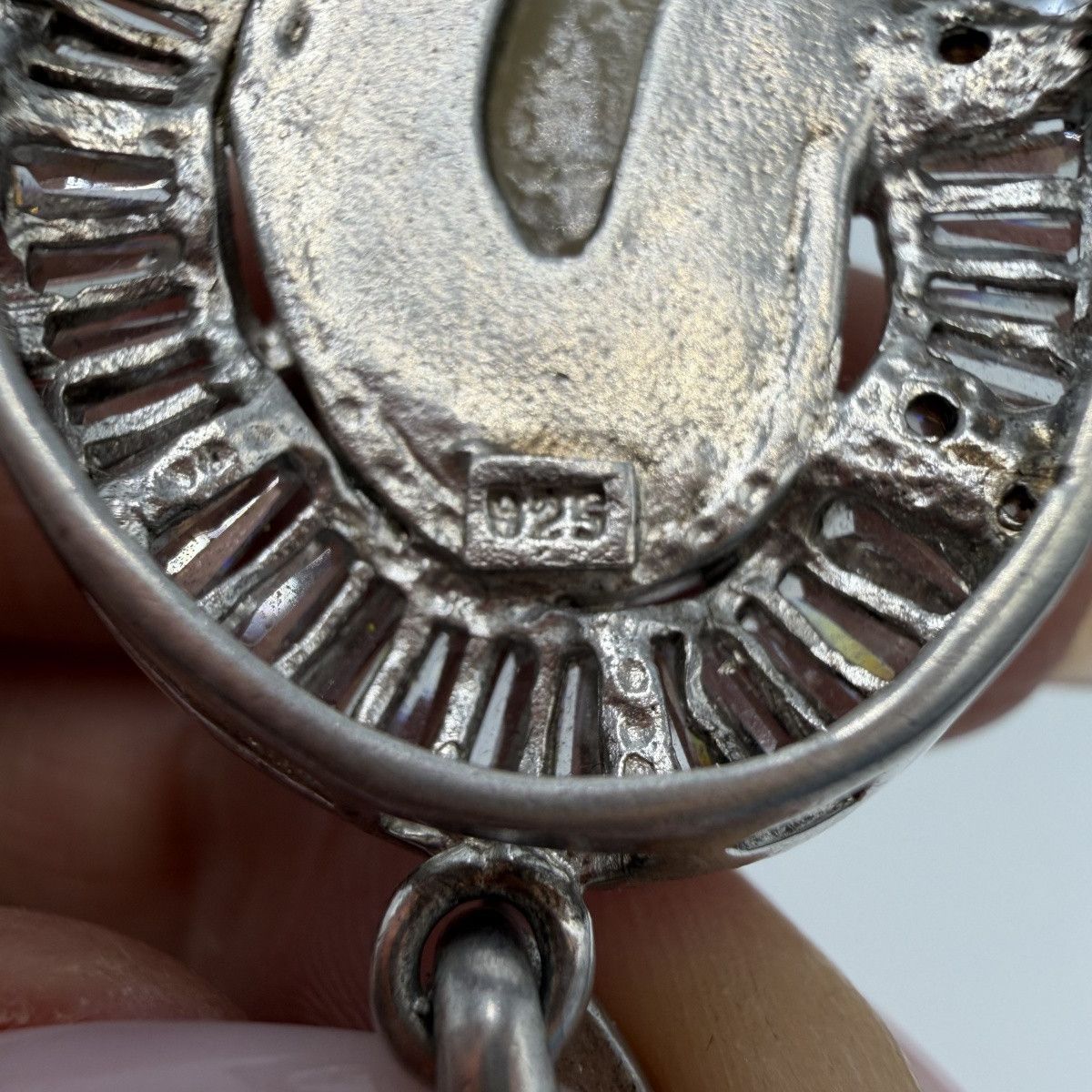 Vintage Vintage 925 Sterling Silver Agate CZ Pendant Large 17.8g Size ONE SIZE - 2 Thumbnail