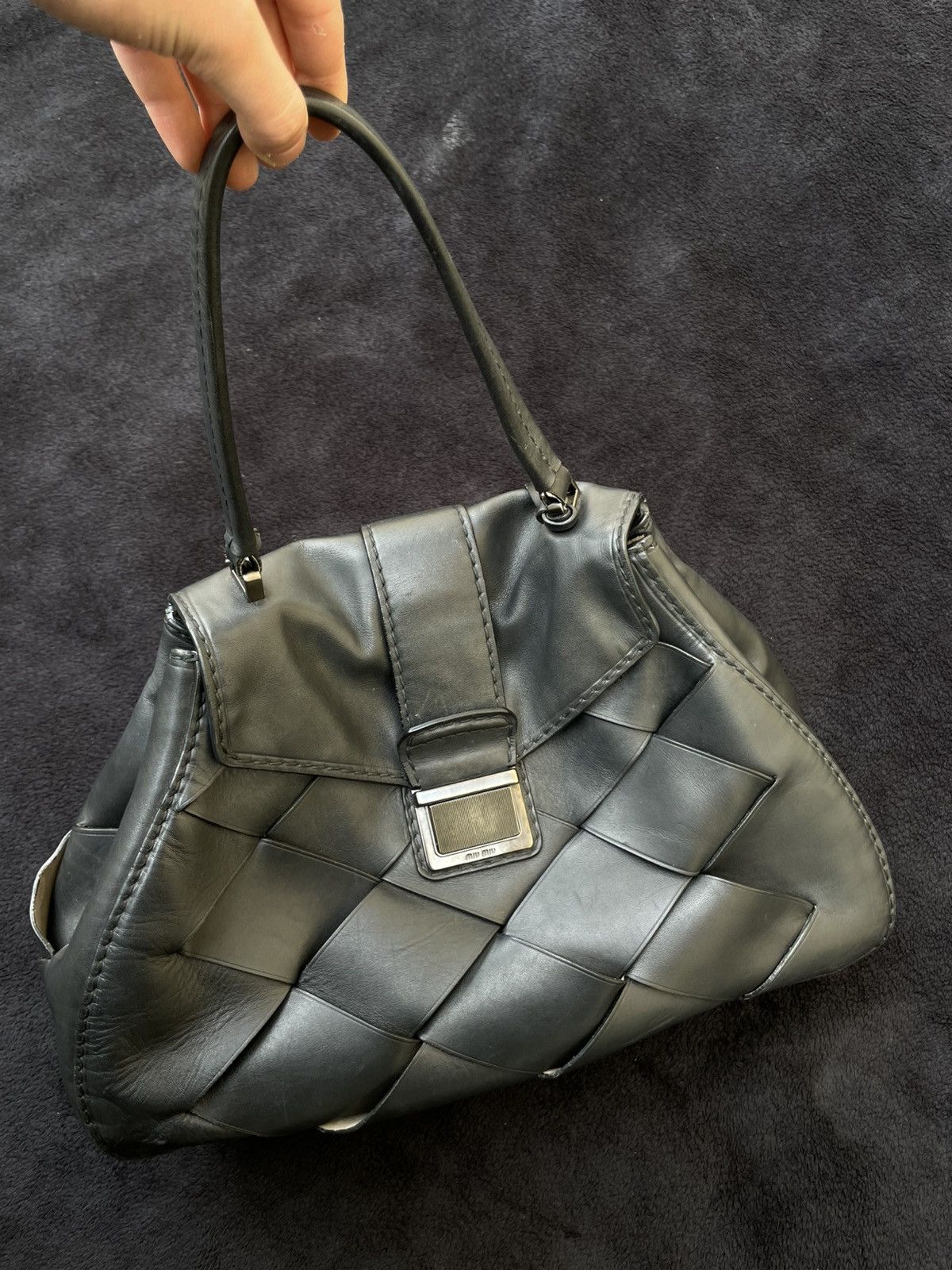 Miu Miu Miu Miu Leather Handbag Woman‘s Black One Size Size ONE SIZE - 3 Thumbnail