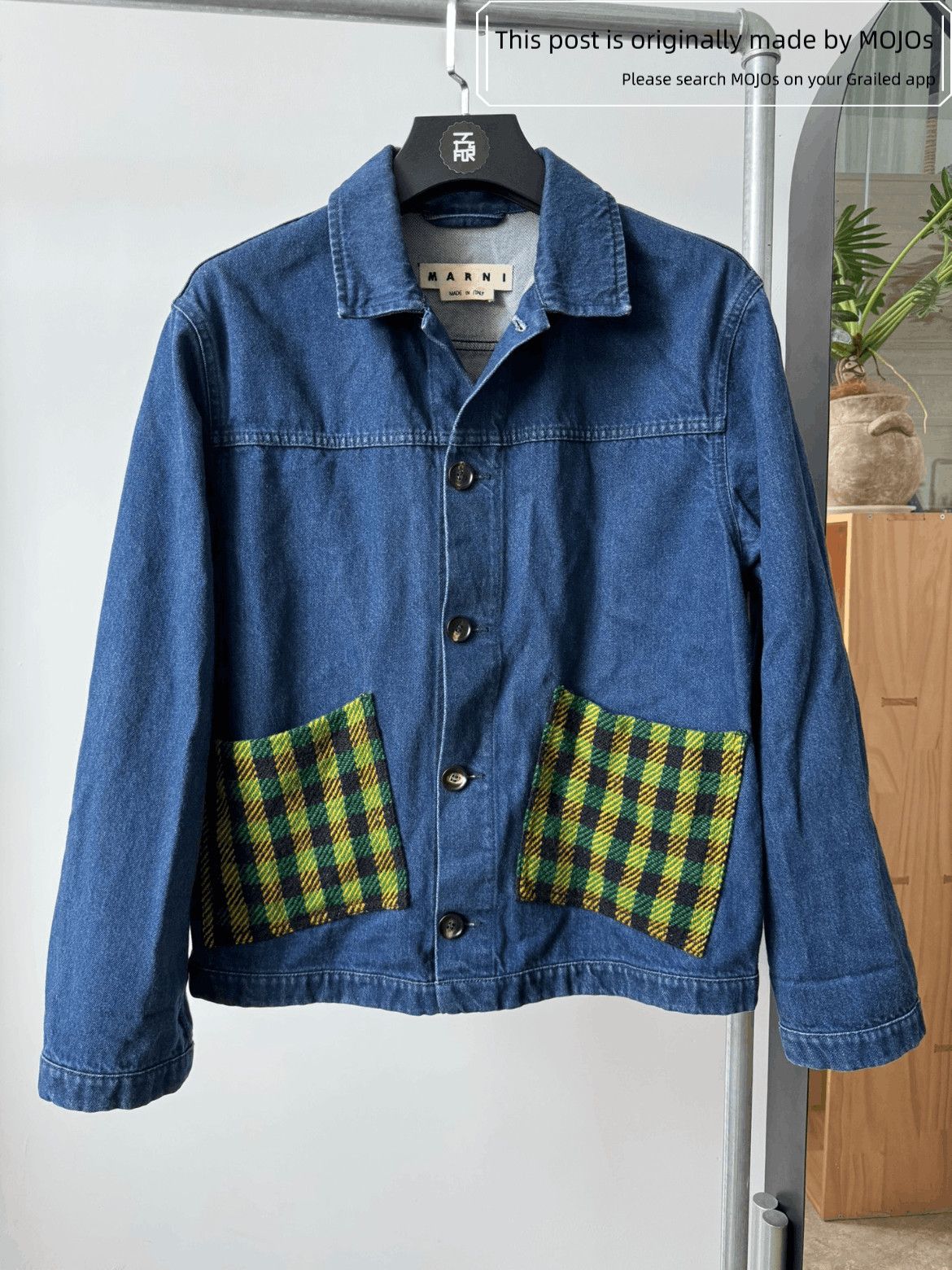 Marni Sz 48 Marni Plaid Pocket Denim Jacket Size US M / EU 48-50 / 2 - 1 Thumbnail