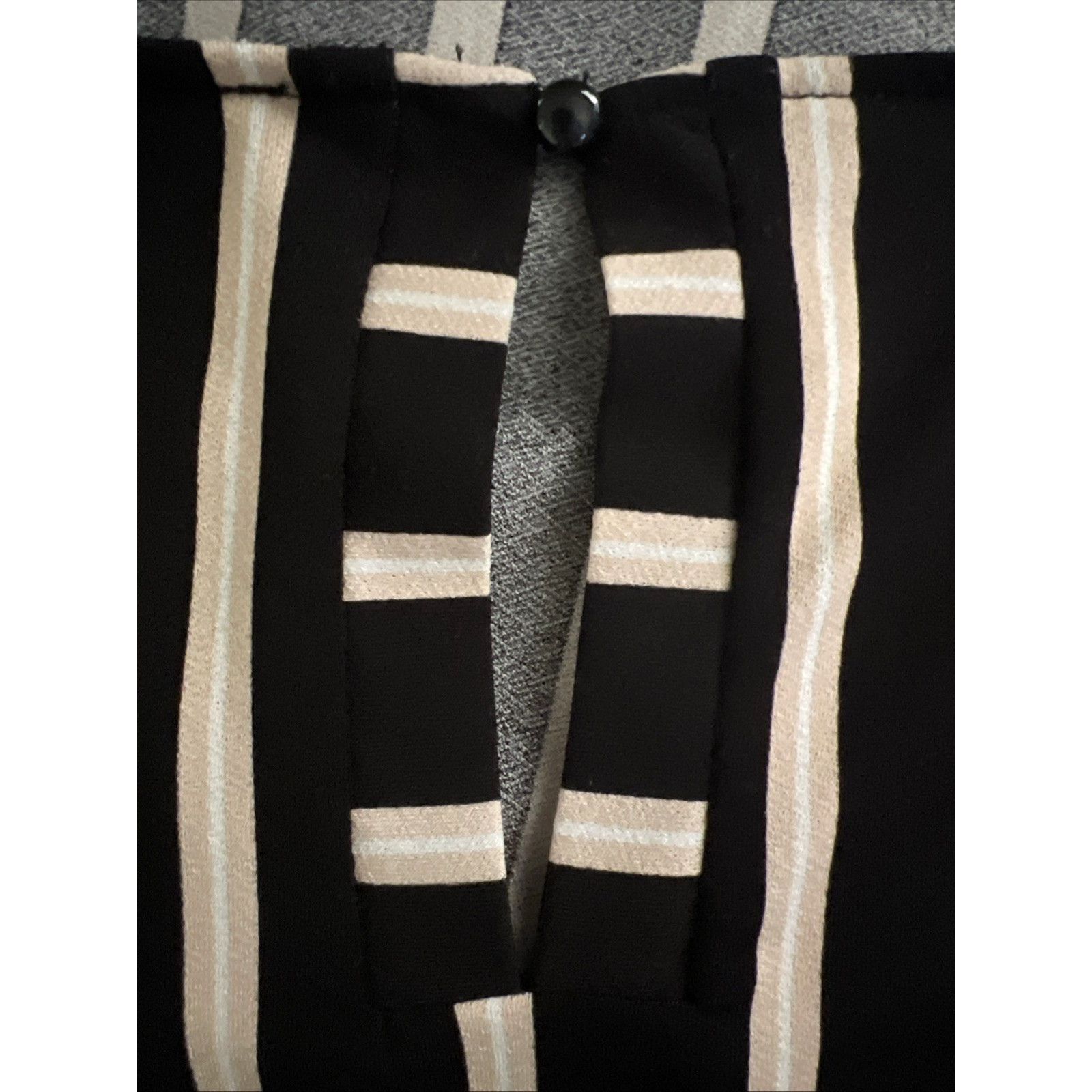 Adrianna Papell Adrianna Papell Black Striped Pullover Shirt Large Stretch Size L / US 10 / IT 46 - 4 Thumbnail