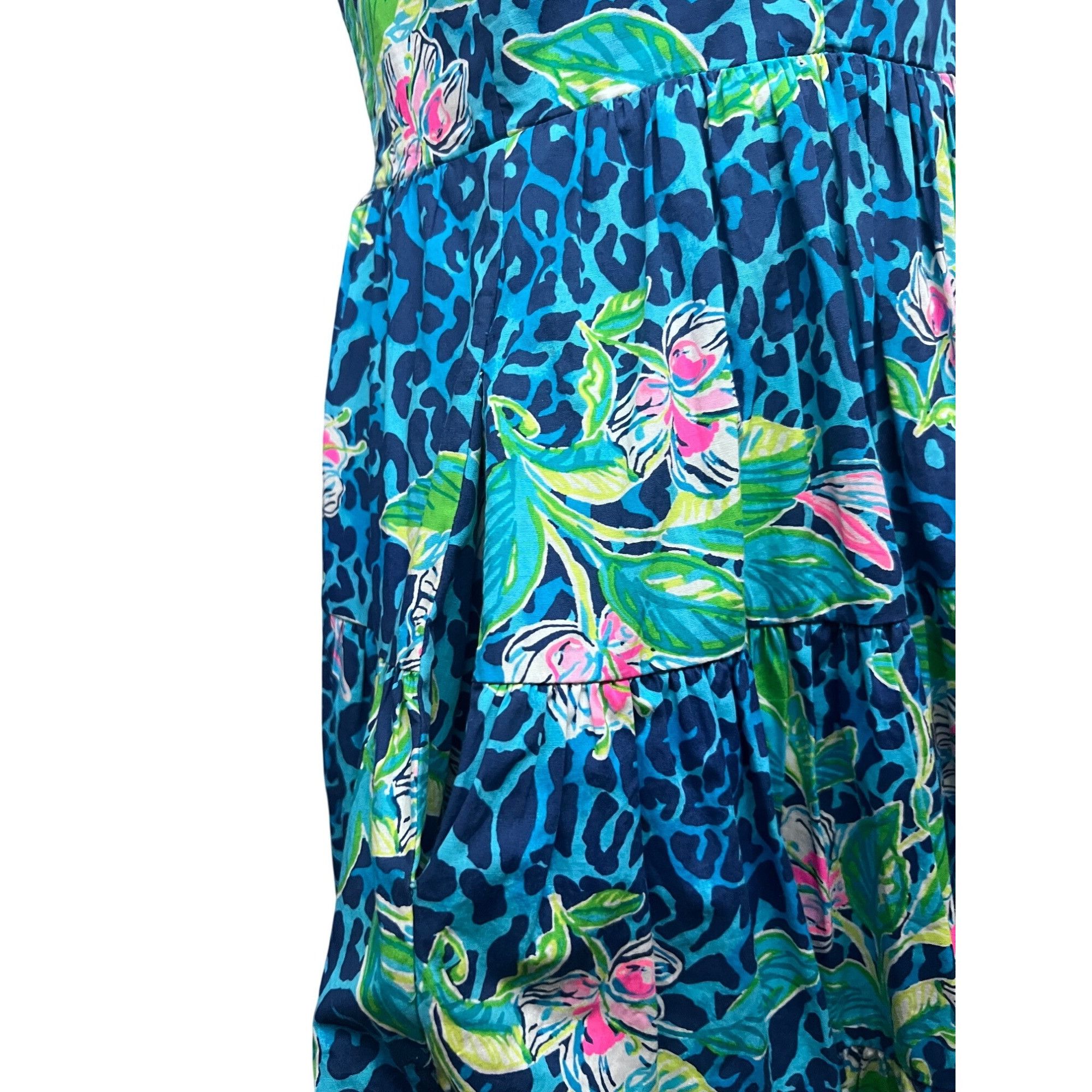 Lilly Pulitzer Lilly Pulitzer Womens Vintage Blue Green Floral Hawaiian Fit Size S / US 4 / IT 40 - 9 Thumbnail
