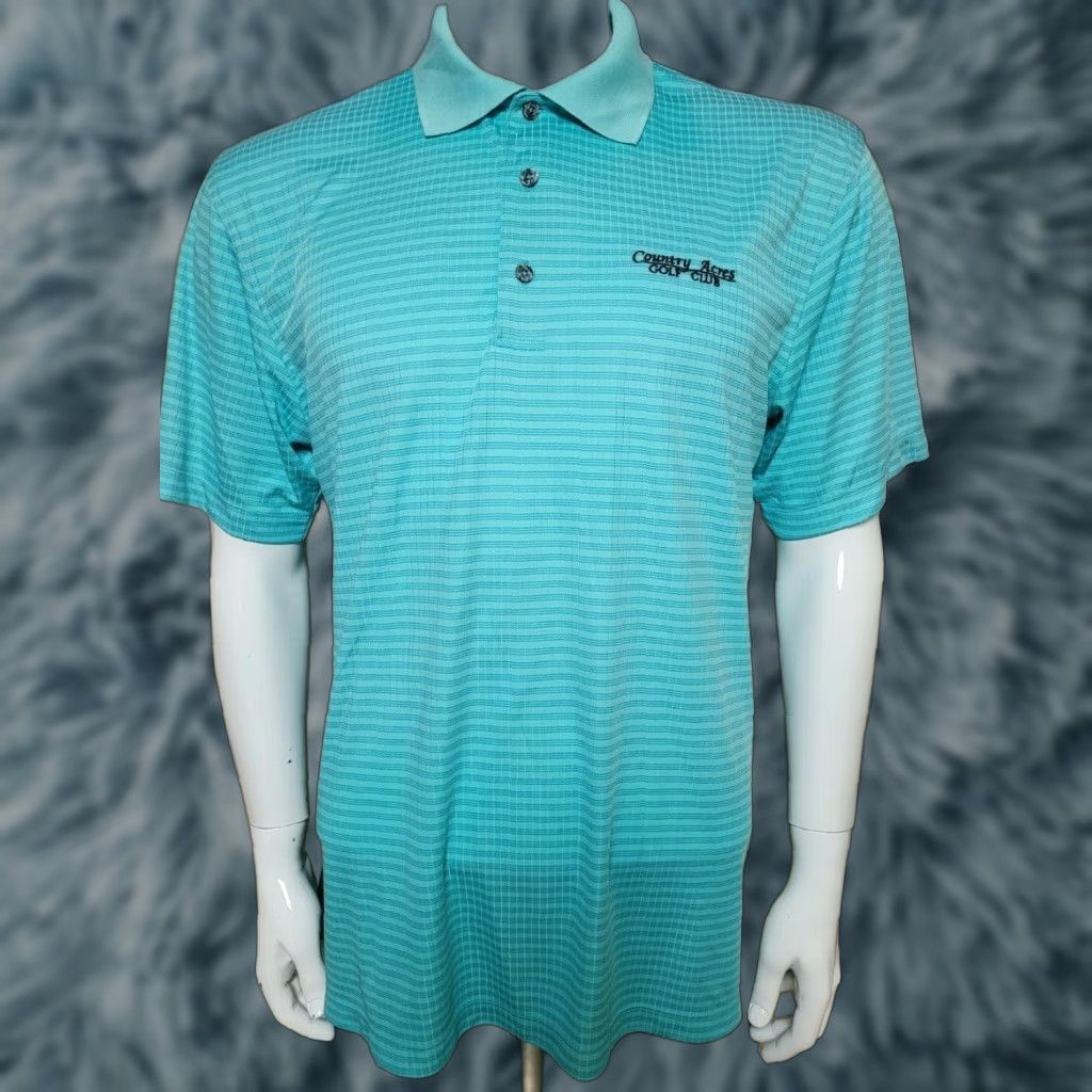 Vintage Bermuda Sands Polo Shirt Golf Performance Medium M Blue Striped Logo Embroidered Polo Shirt Men's Size US M / EU 48-50 / 2 - 1 Thumbnail