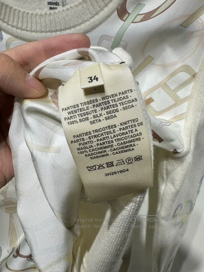 Hermes Hermes Silk cashmere printed knitwear beige Size XXS / US 00 / IT 34 - 4 Thumbnail