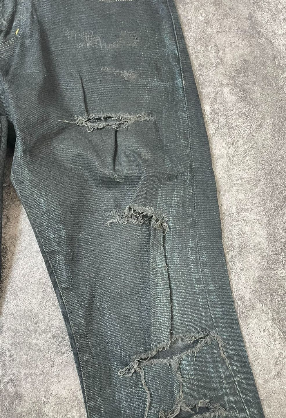 Saint Laurent Paris Saint Laurent Distressed Black Denim Jeans. Size US 32 / EU 48 - 4 Thumbnail