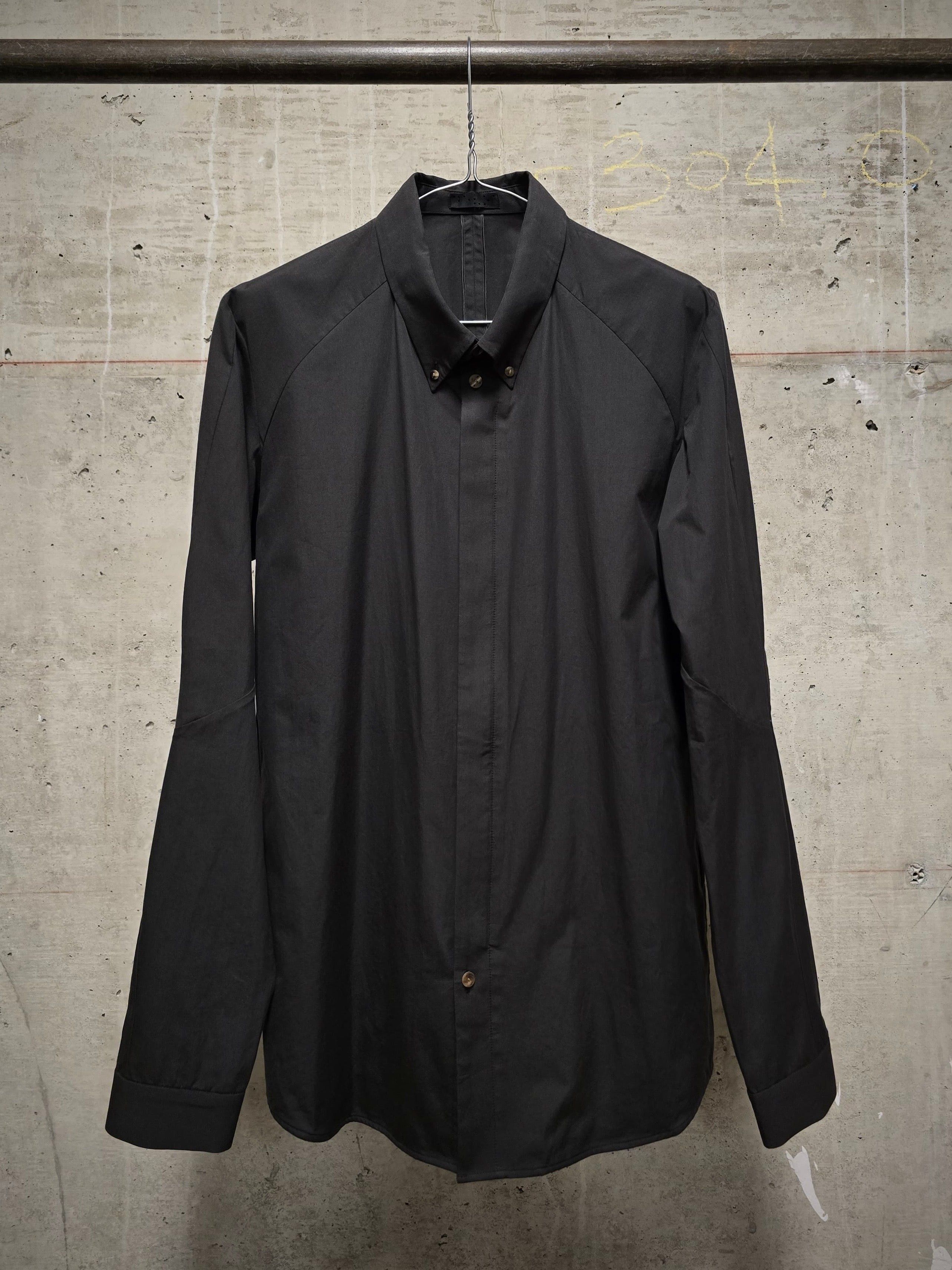 Devoa DEVOA Charcoal Grey Oxford Zip Shirt Size US L / EU 52-54 / 3 - 1 Thumbnail