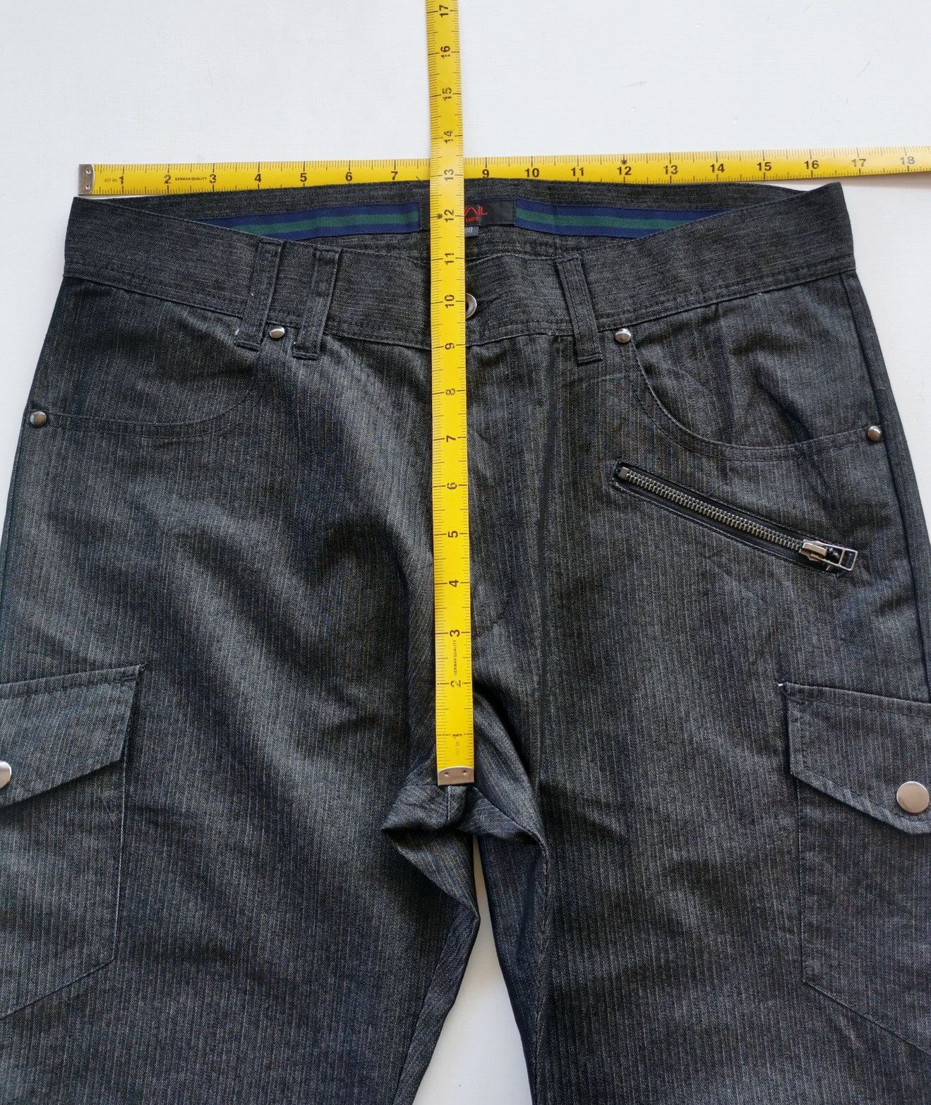 Japanese Brand Avail Japan Striped Zipper Cargo Pants Size US 33 - 10 Thumbnail