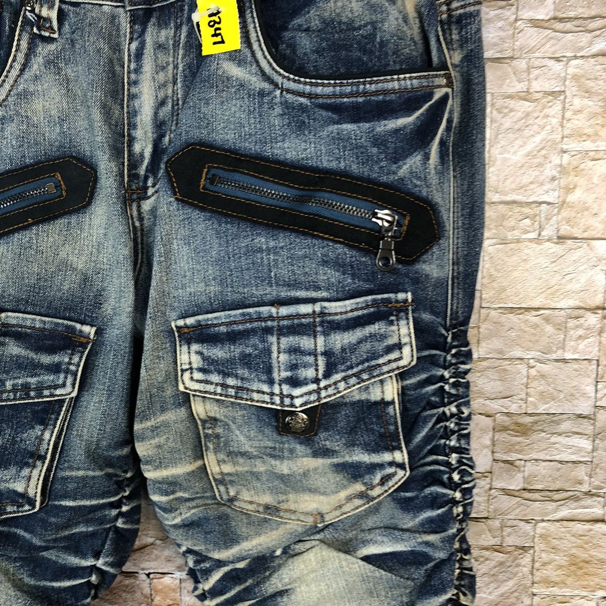 Japanese Brand Elme Design faded Blue Cropped spring Denim Pants #A347 Size US 31 - 11 Thumbnail